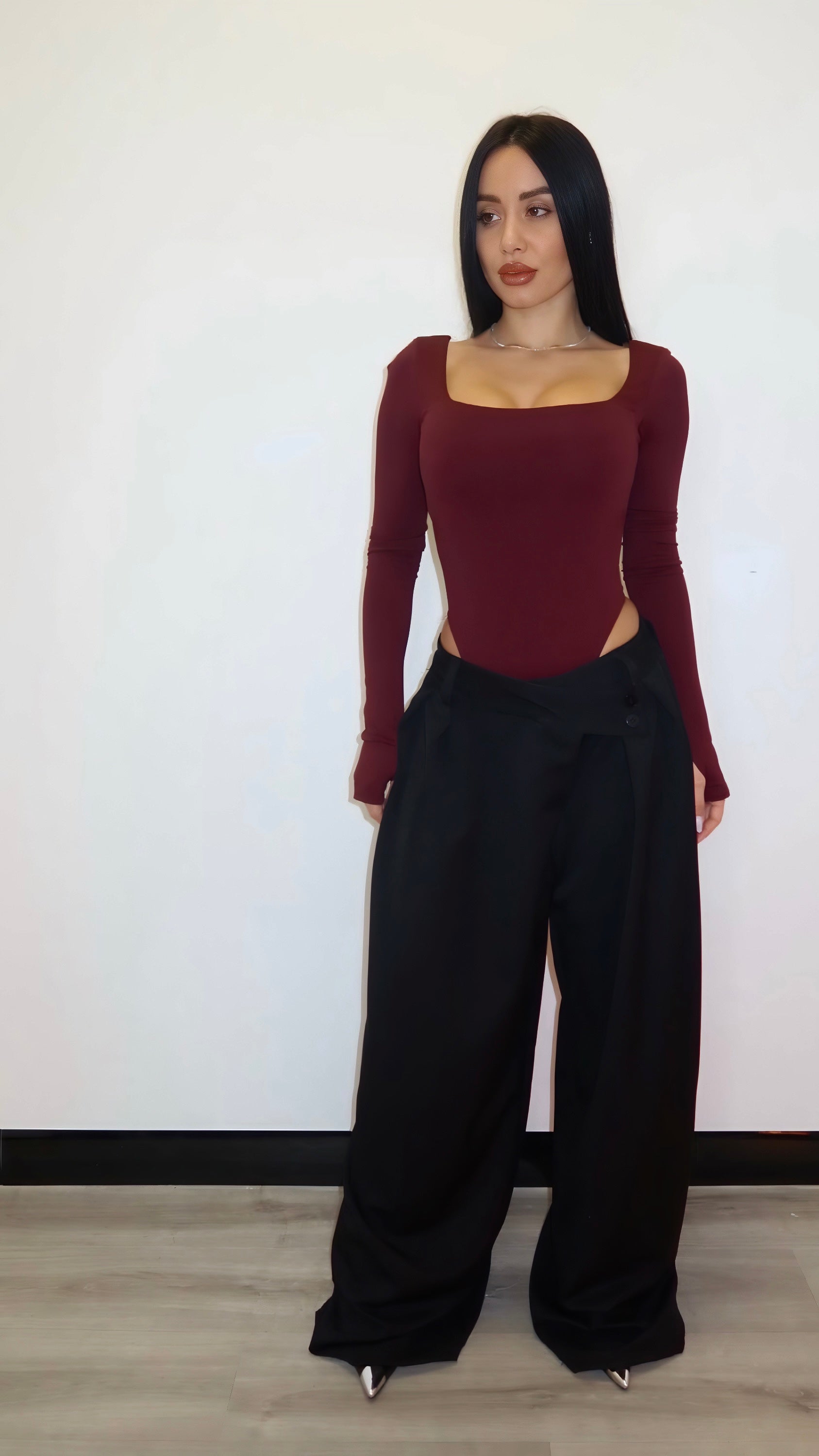 Pantalone palazzo asimmetrico