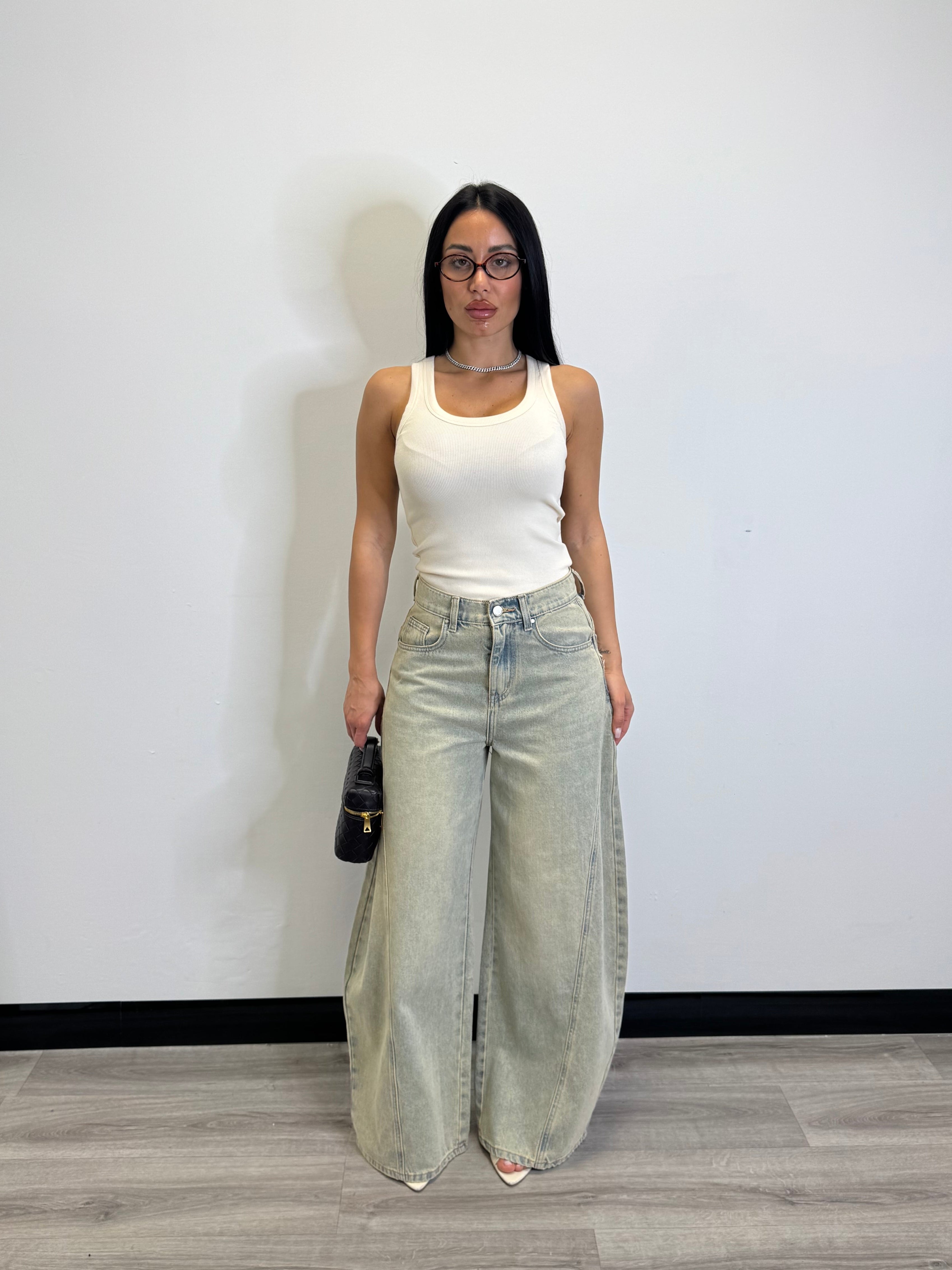 Jeans ballon sabbiato