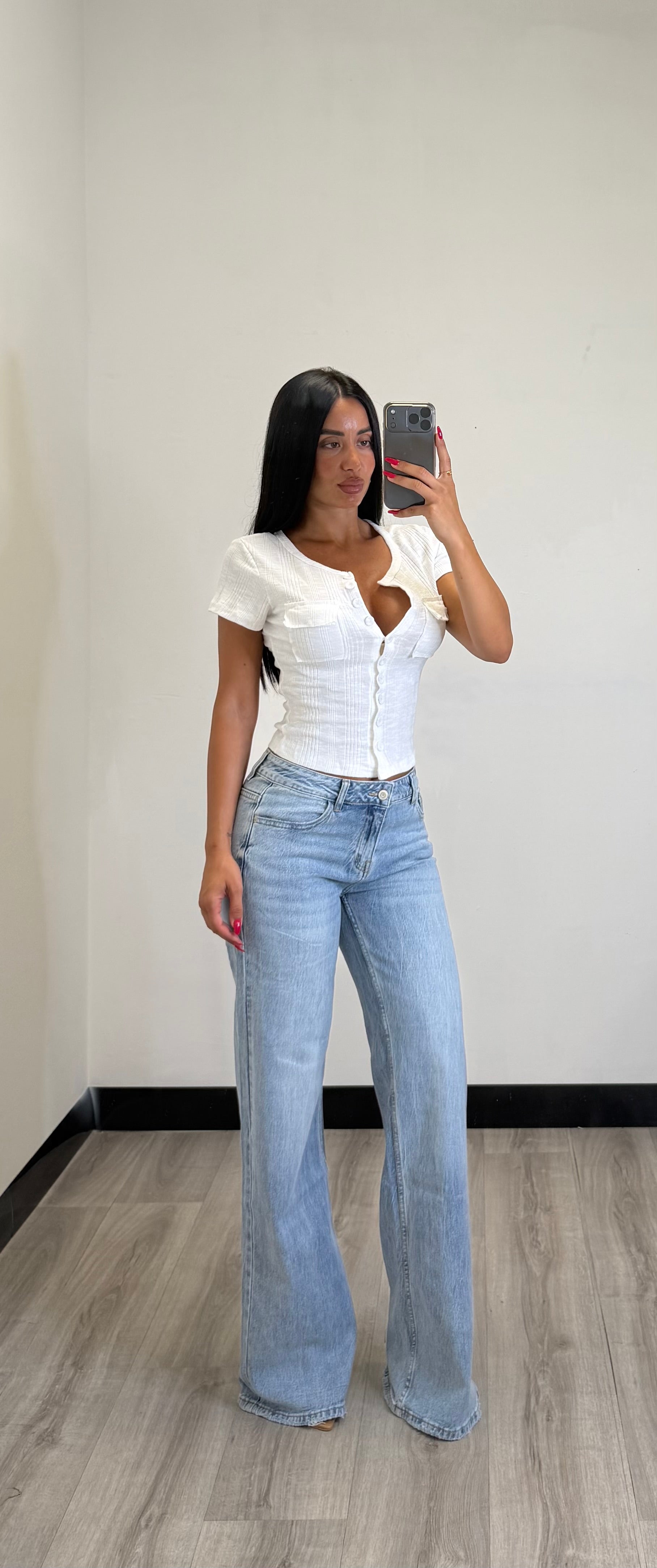 JEANS PALAZZO CHIARO “D097