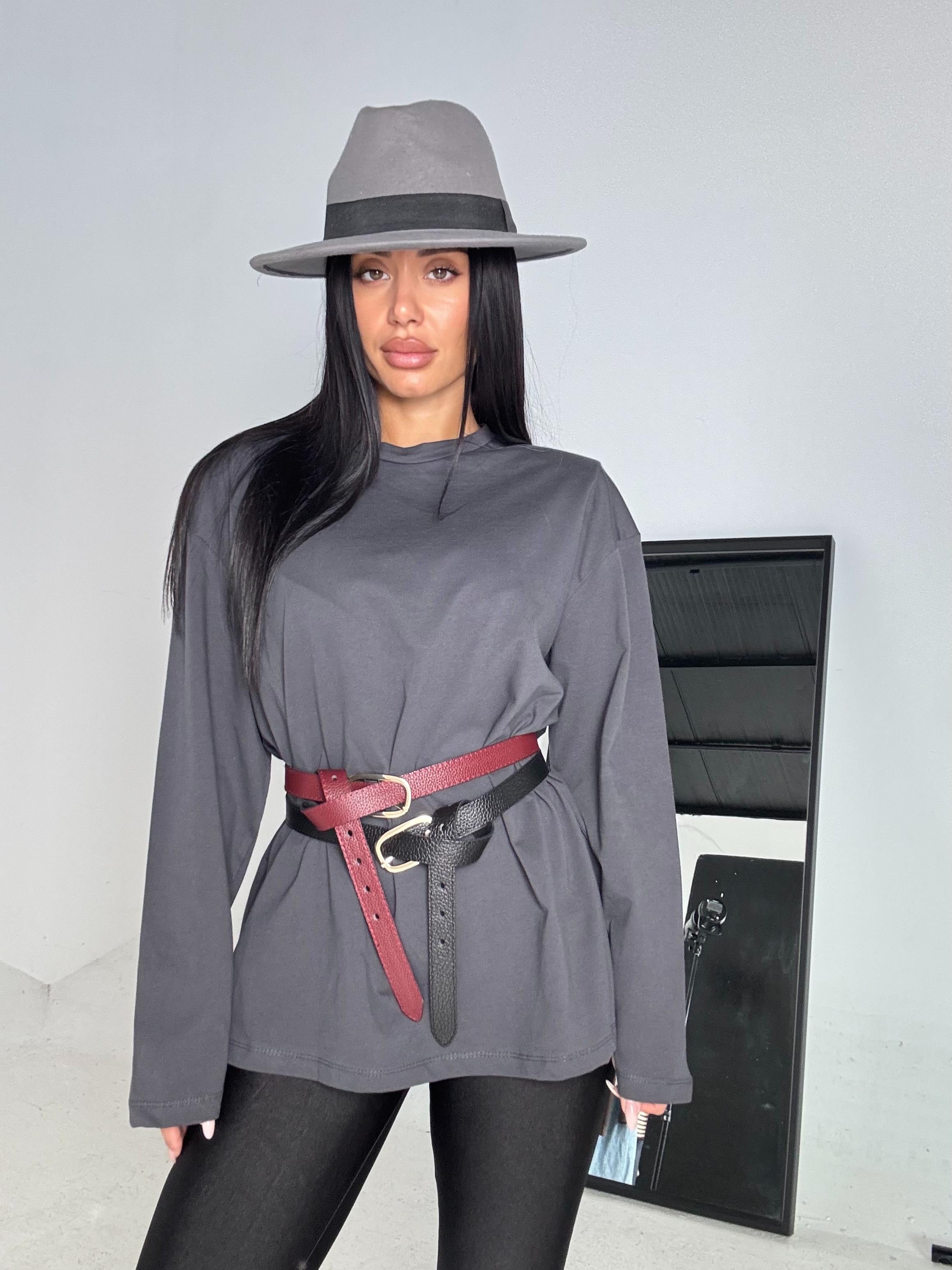 Maglia west con spalline grigia