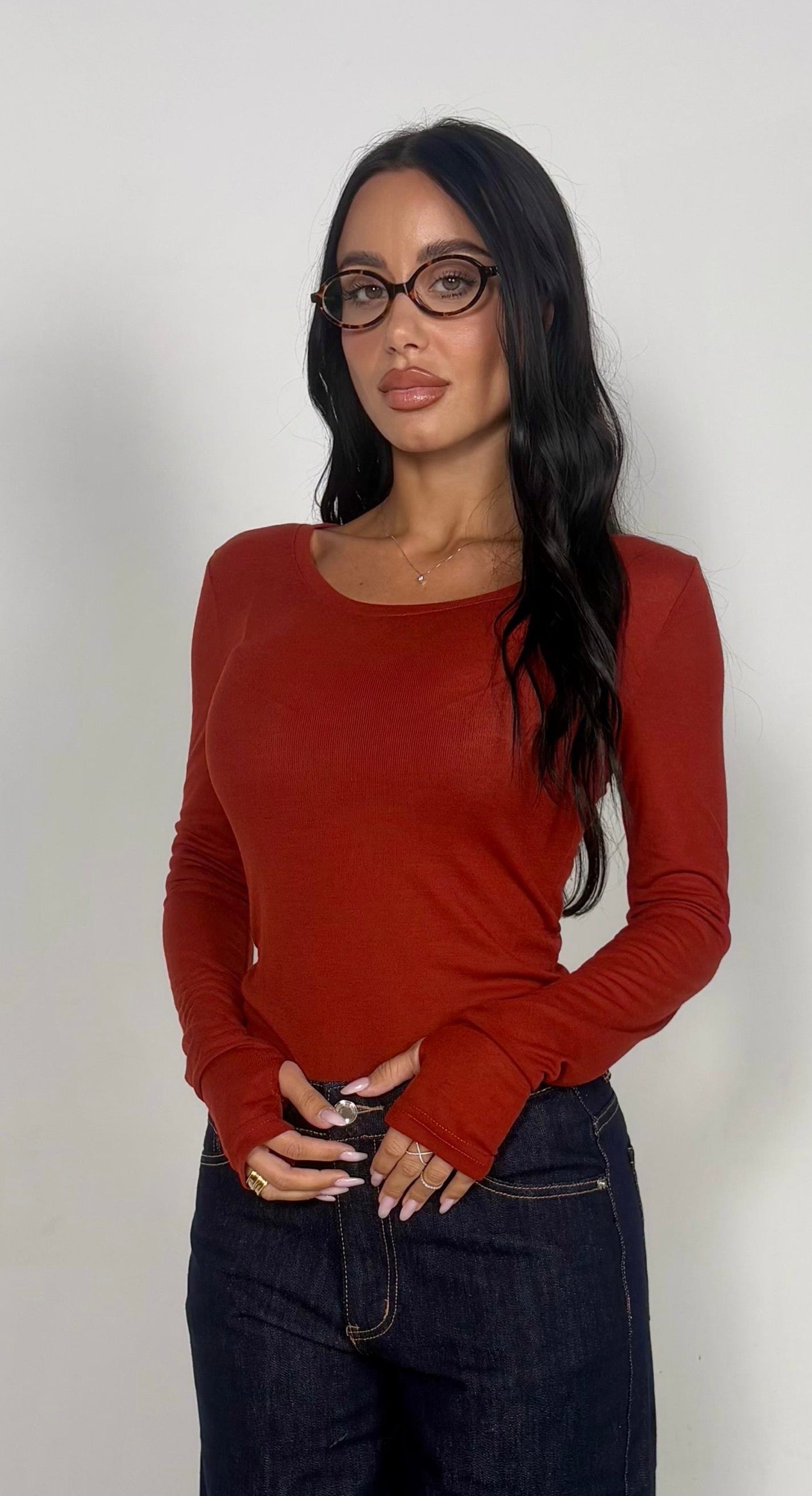 Maglia girocollo ruggine