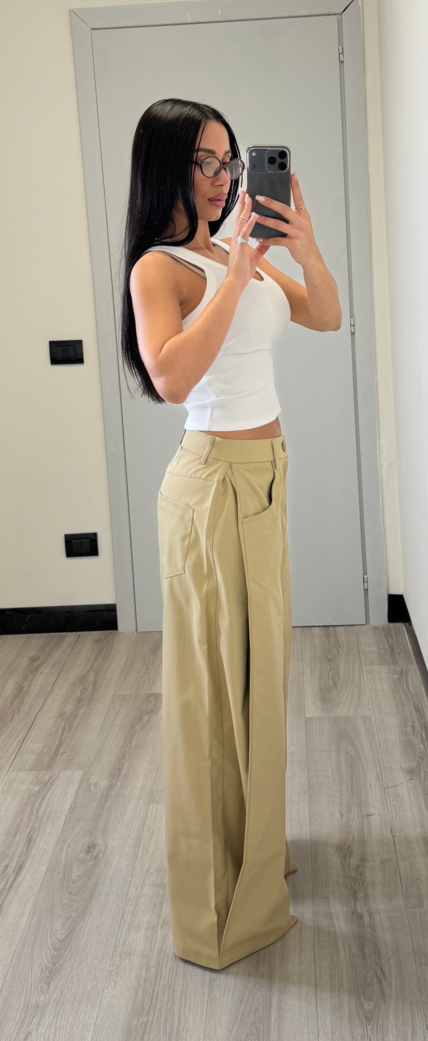 Pantalone ballon beige