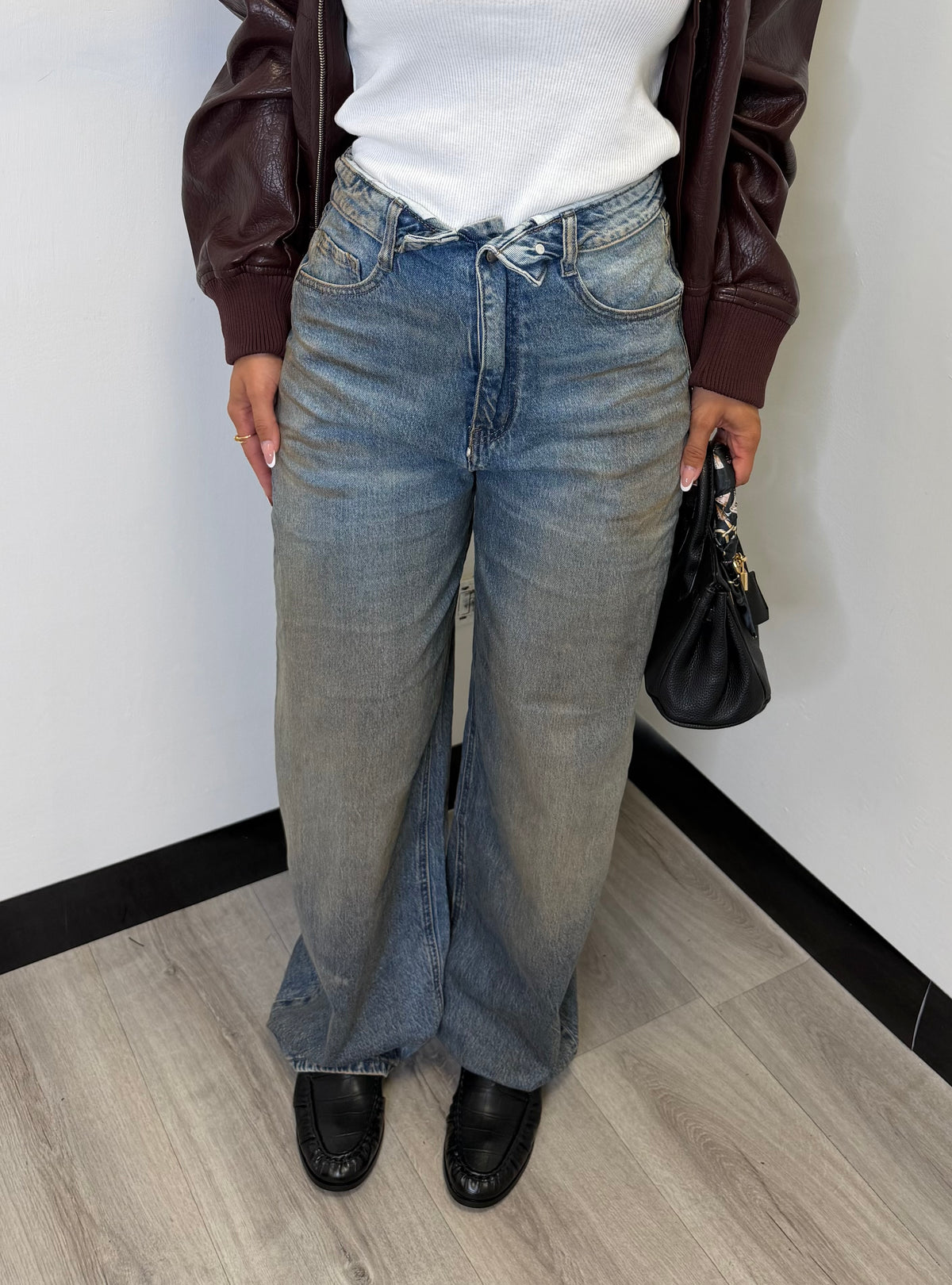 JEANS VITA RISVOLTATA OMBRÉ