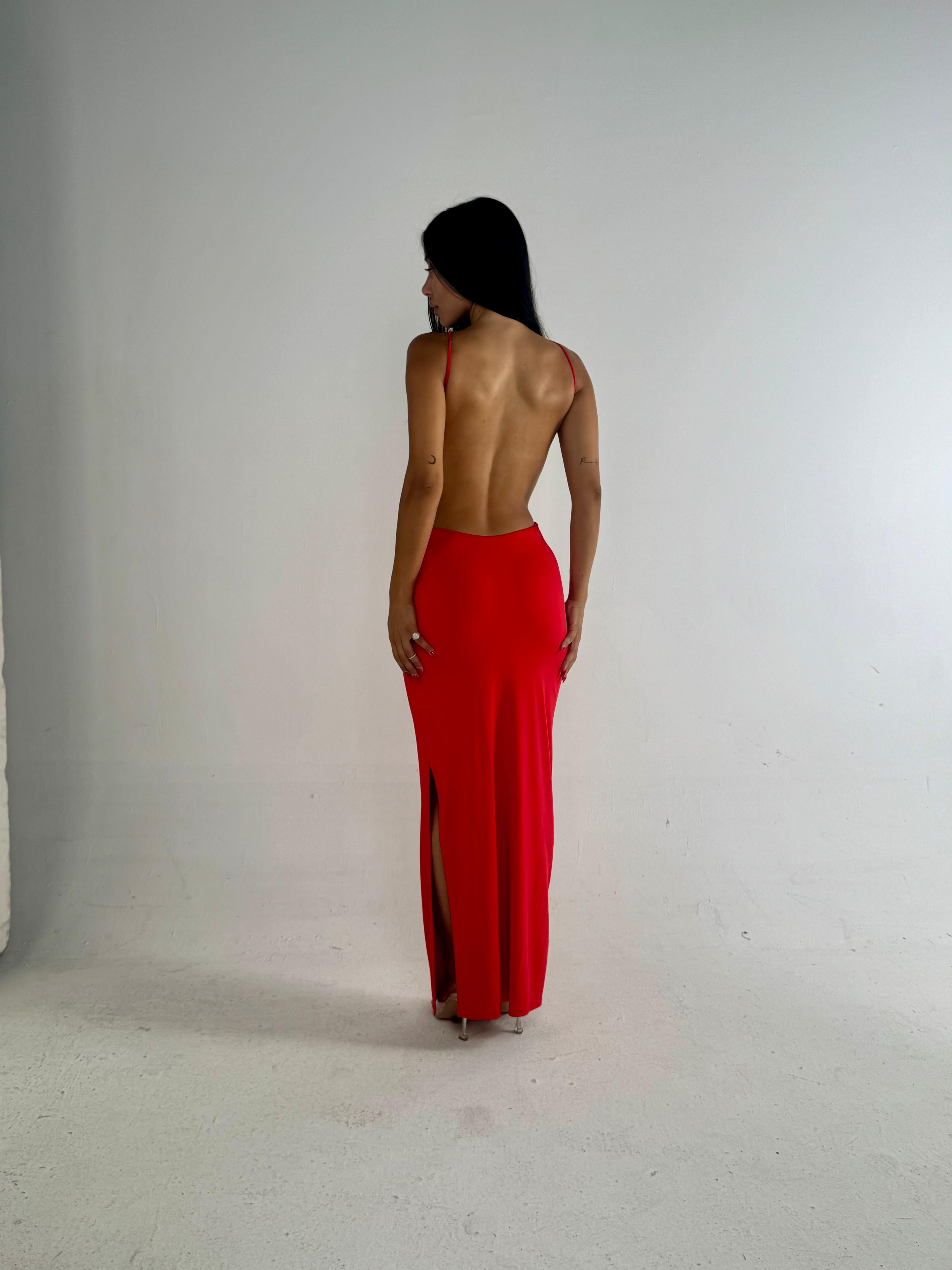 Abito LYDIA lungo rosso