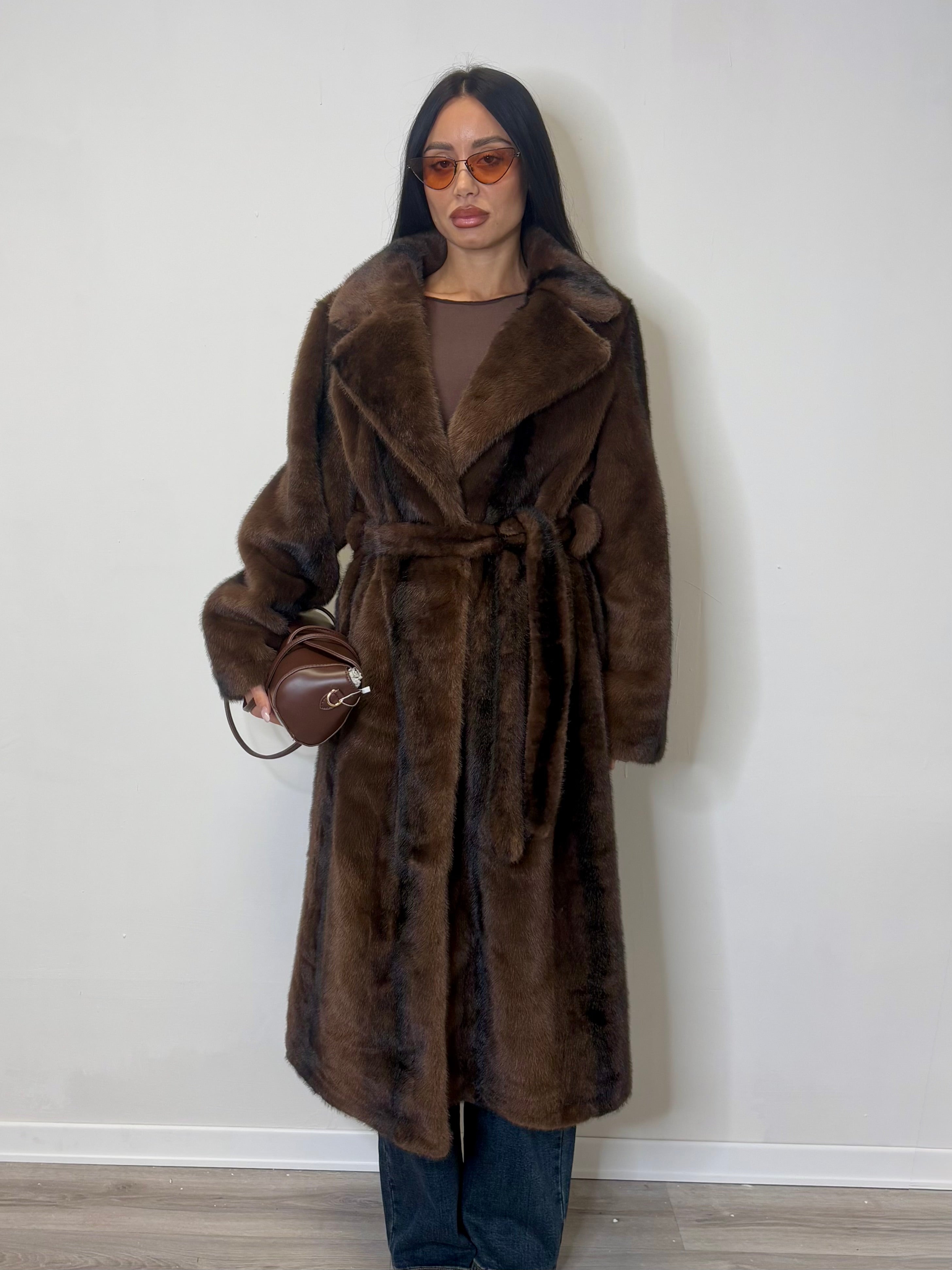 Fur coat marrone