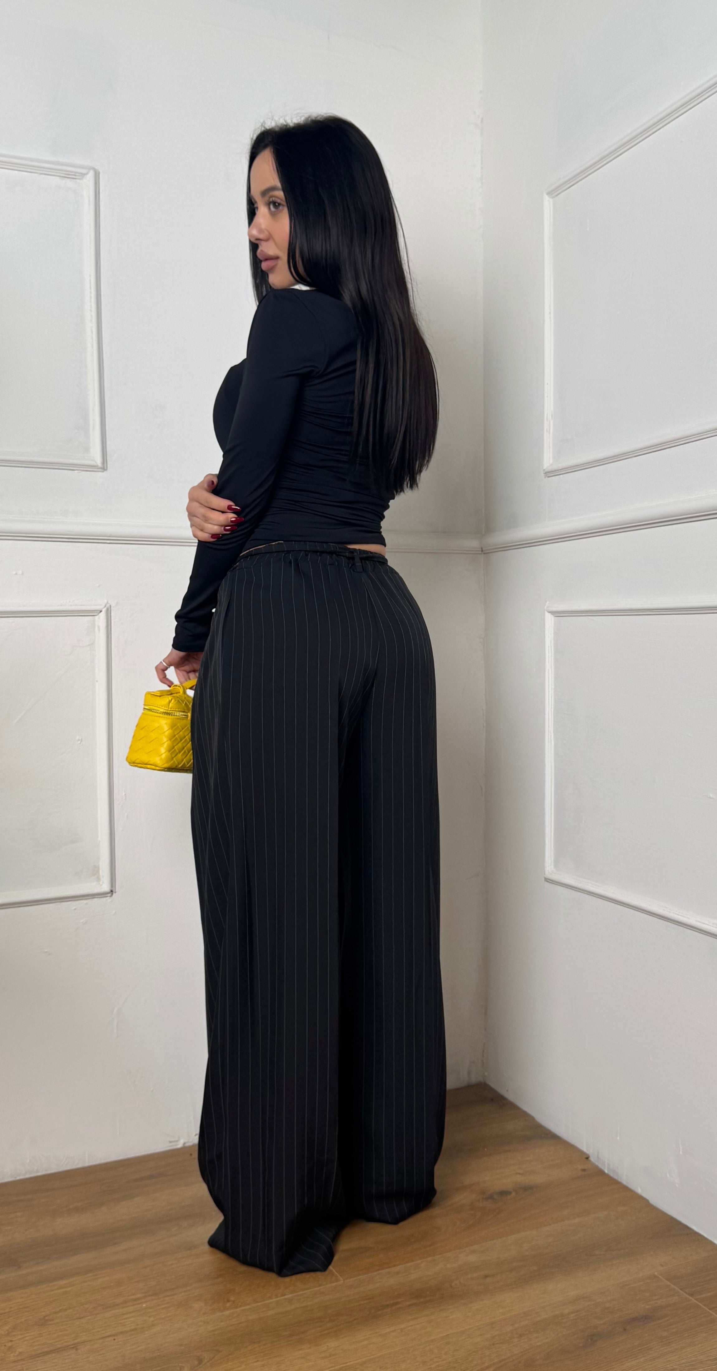 Pantalone palazzo gessato