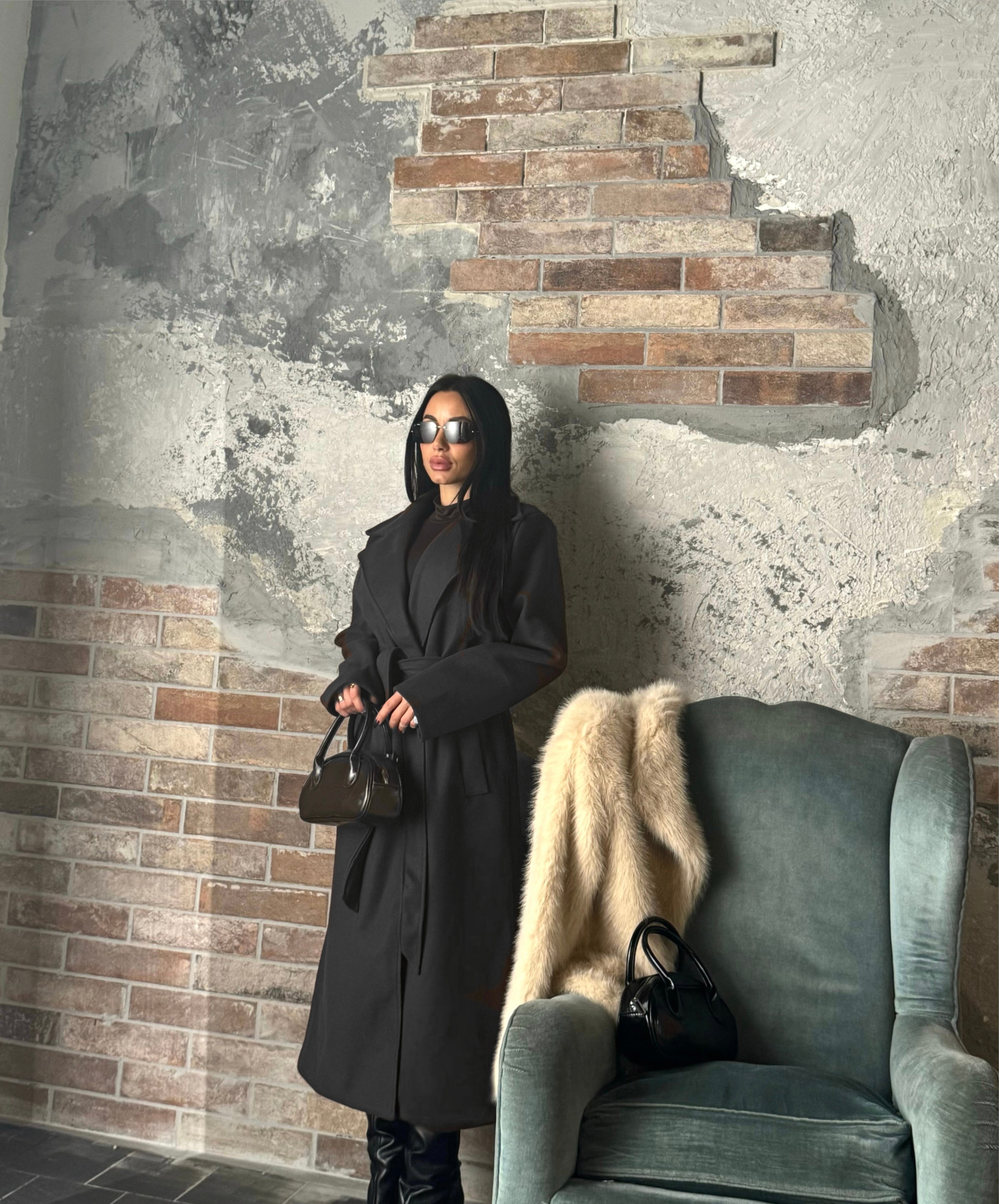 Cappotto con cintura