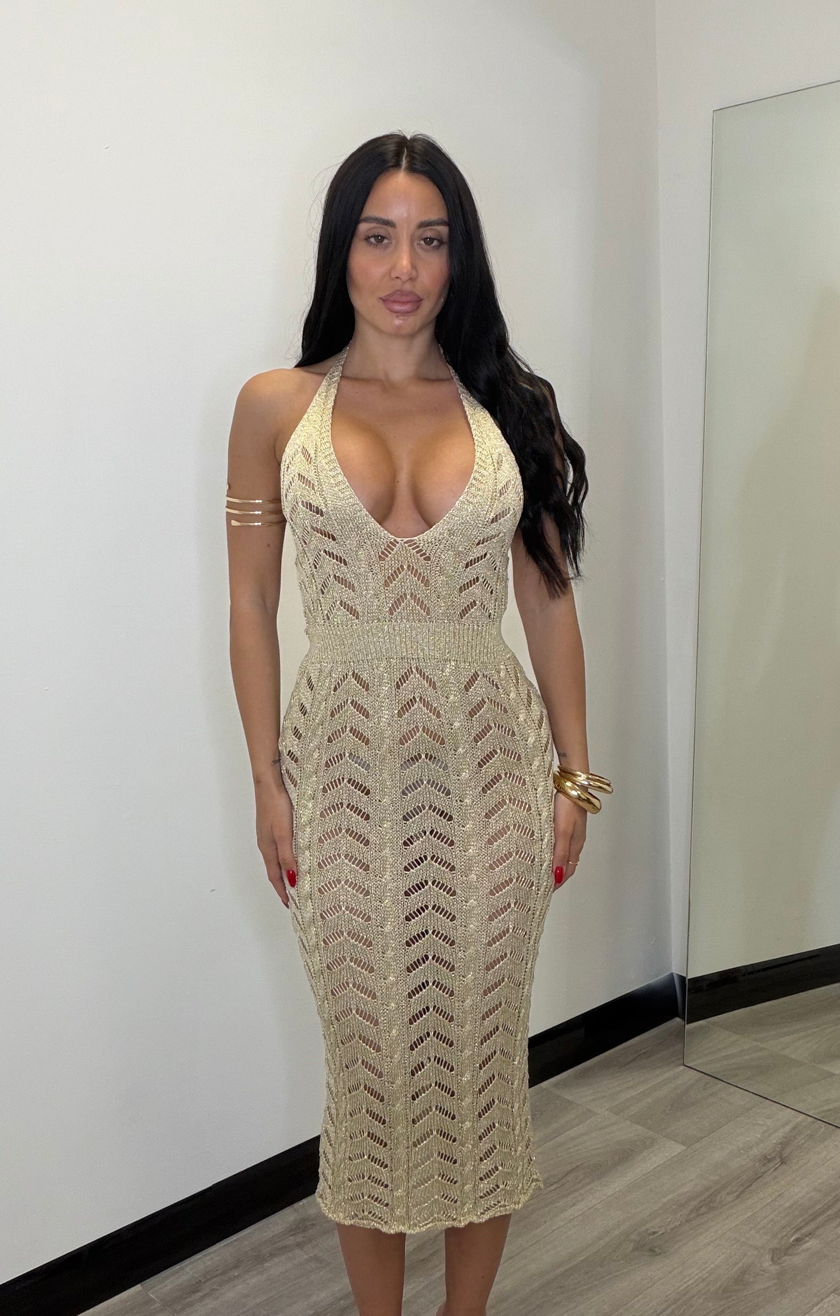 Abito midi lurex