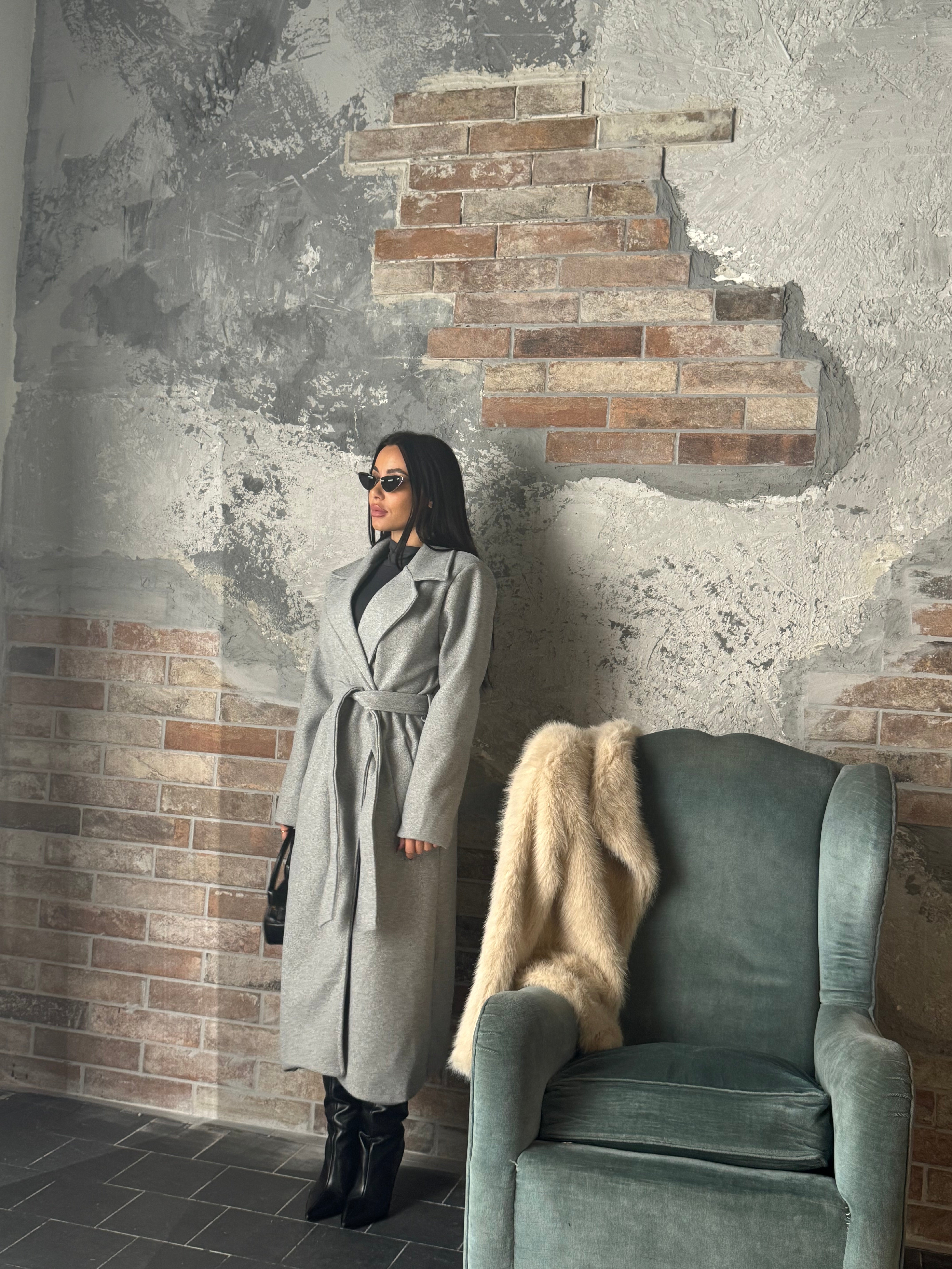 Cappotto con cintura