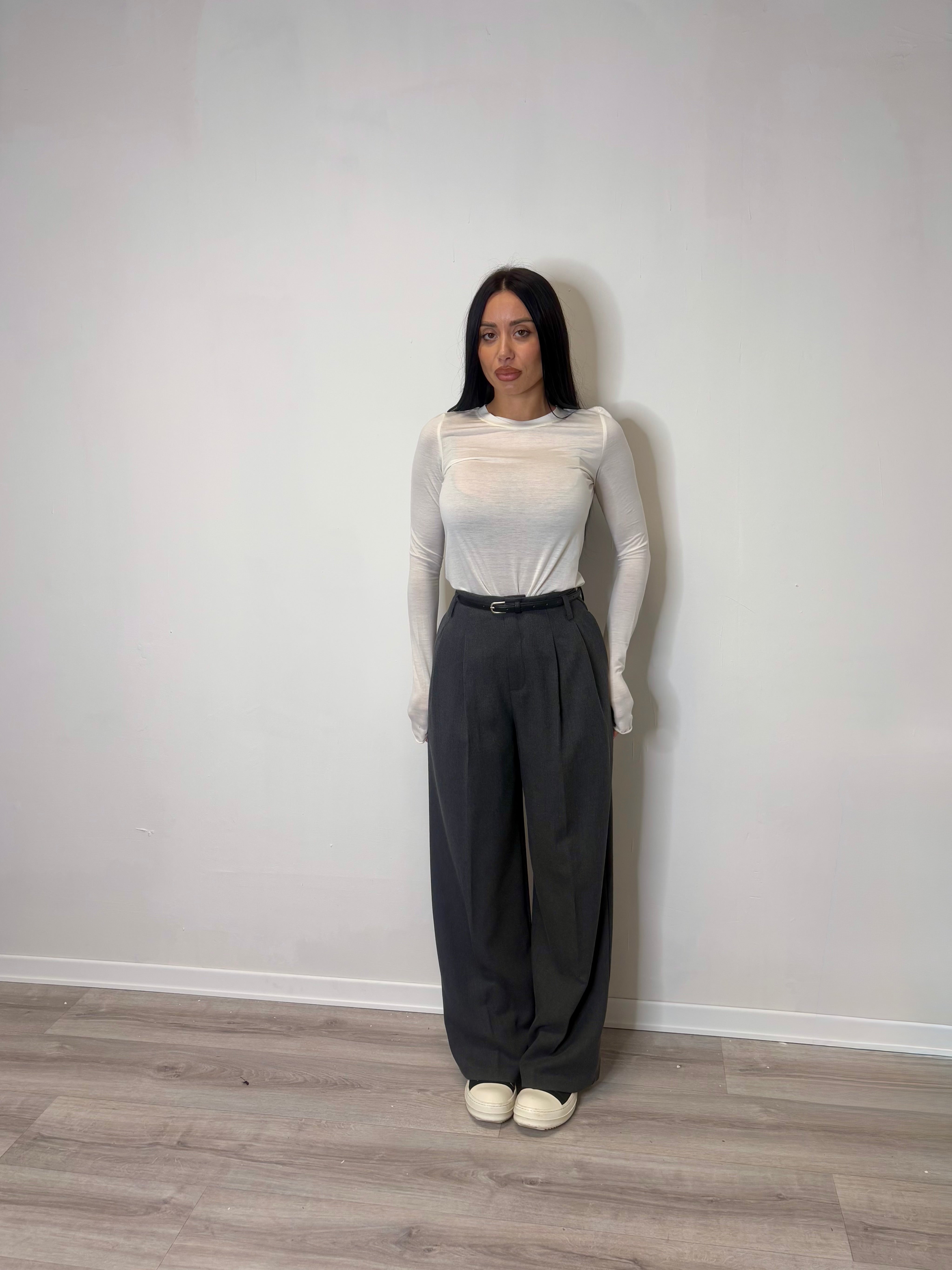 Pantalone con cintura grigio