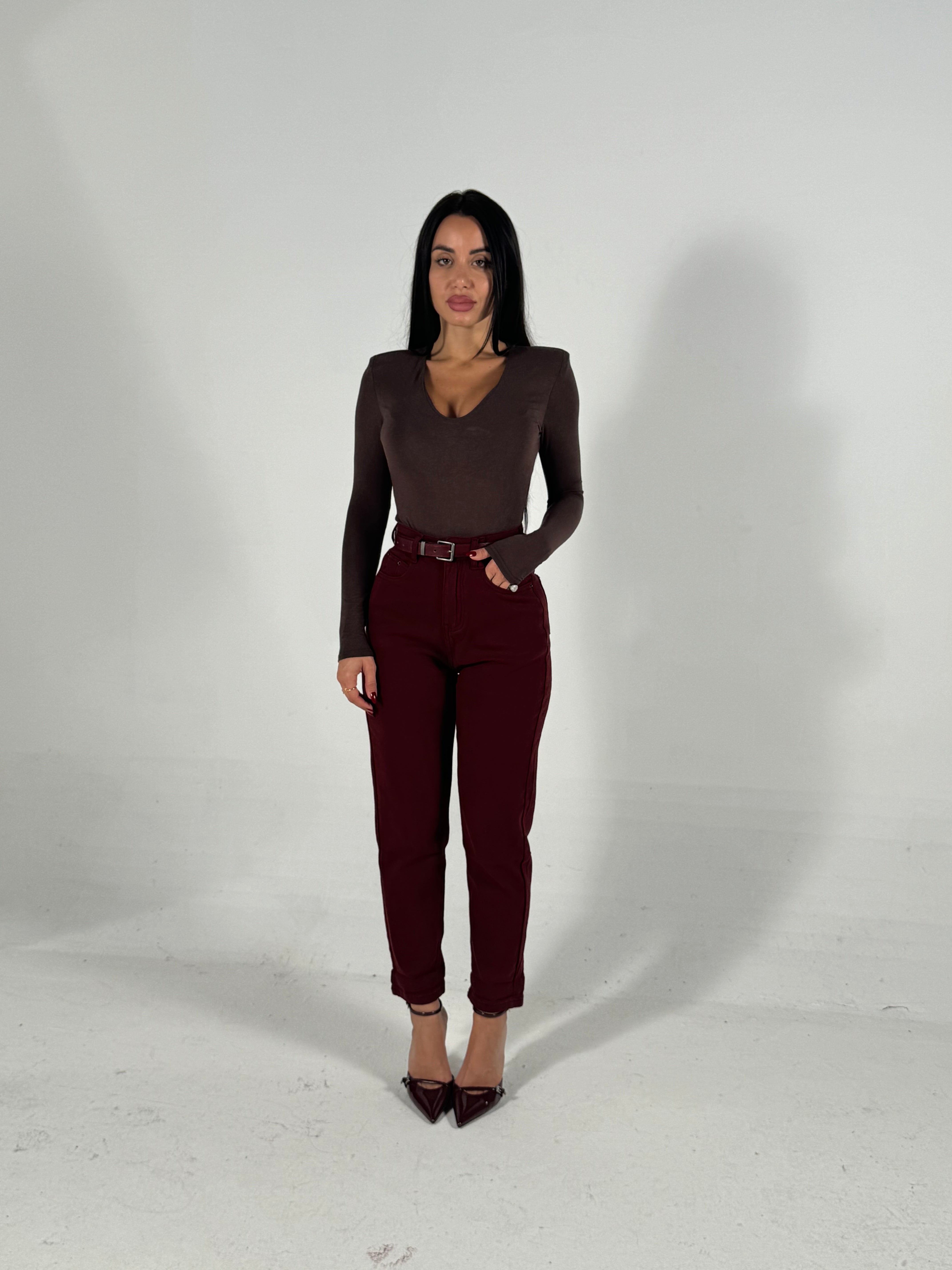 Pantalone denim Bordeaux