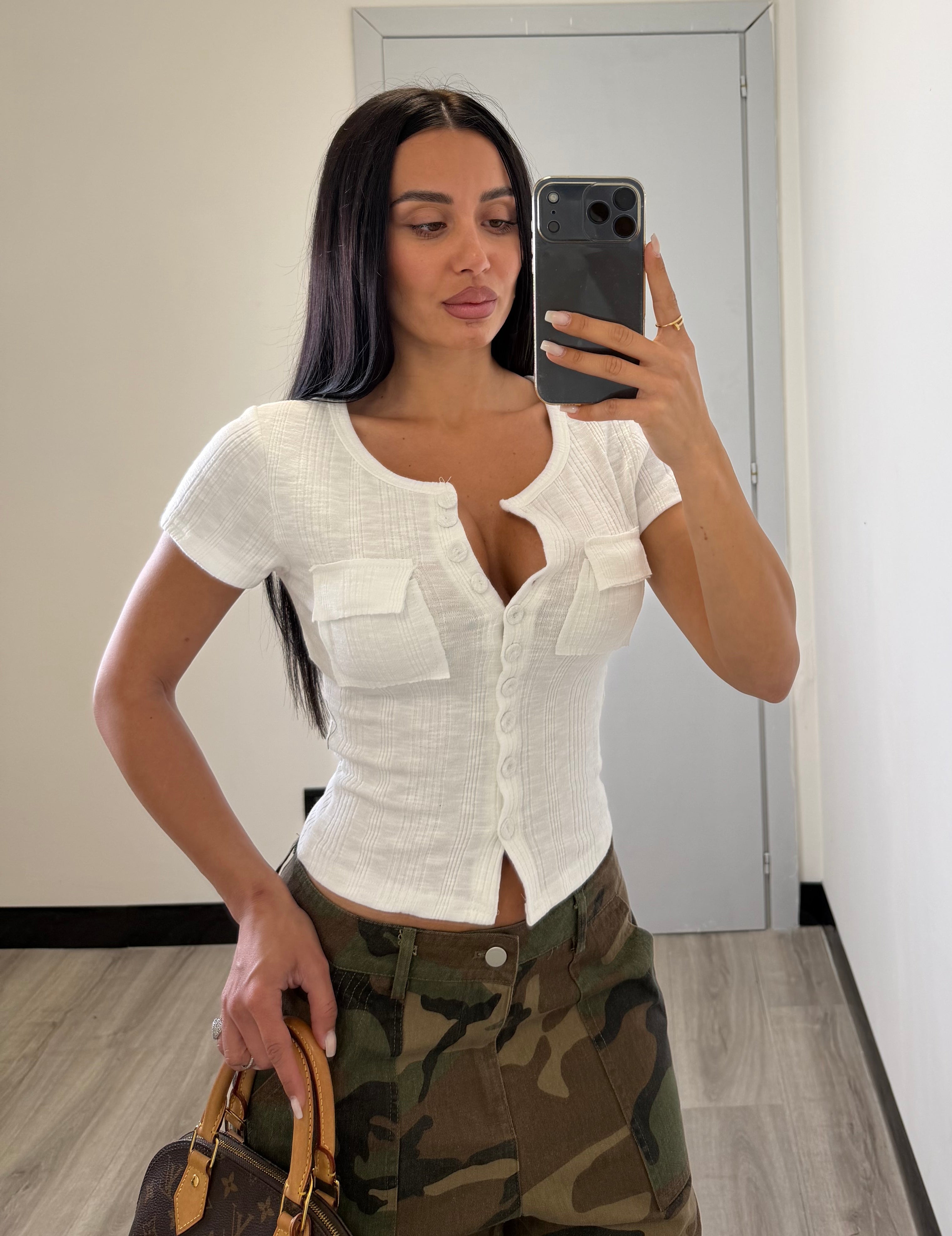 Maglia mezza manica bottoncini