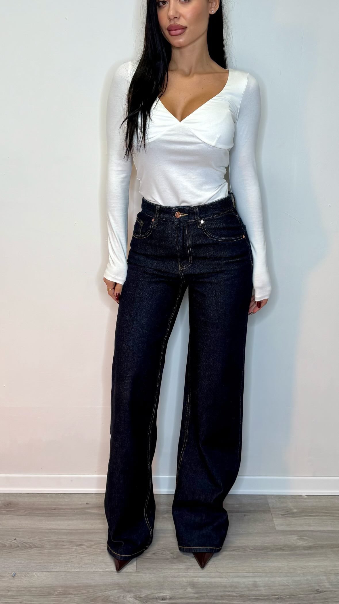 Jeans palazzo lavaggio zero