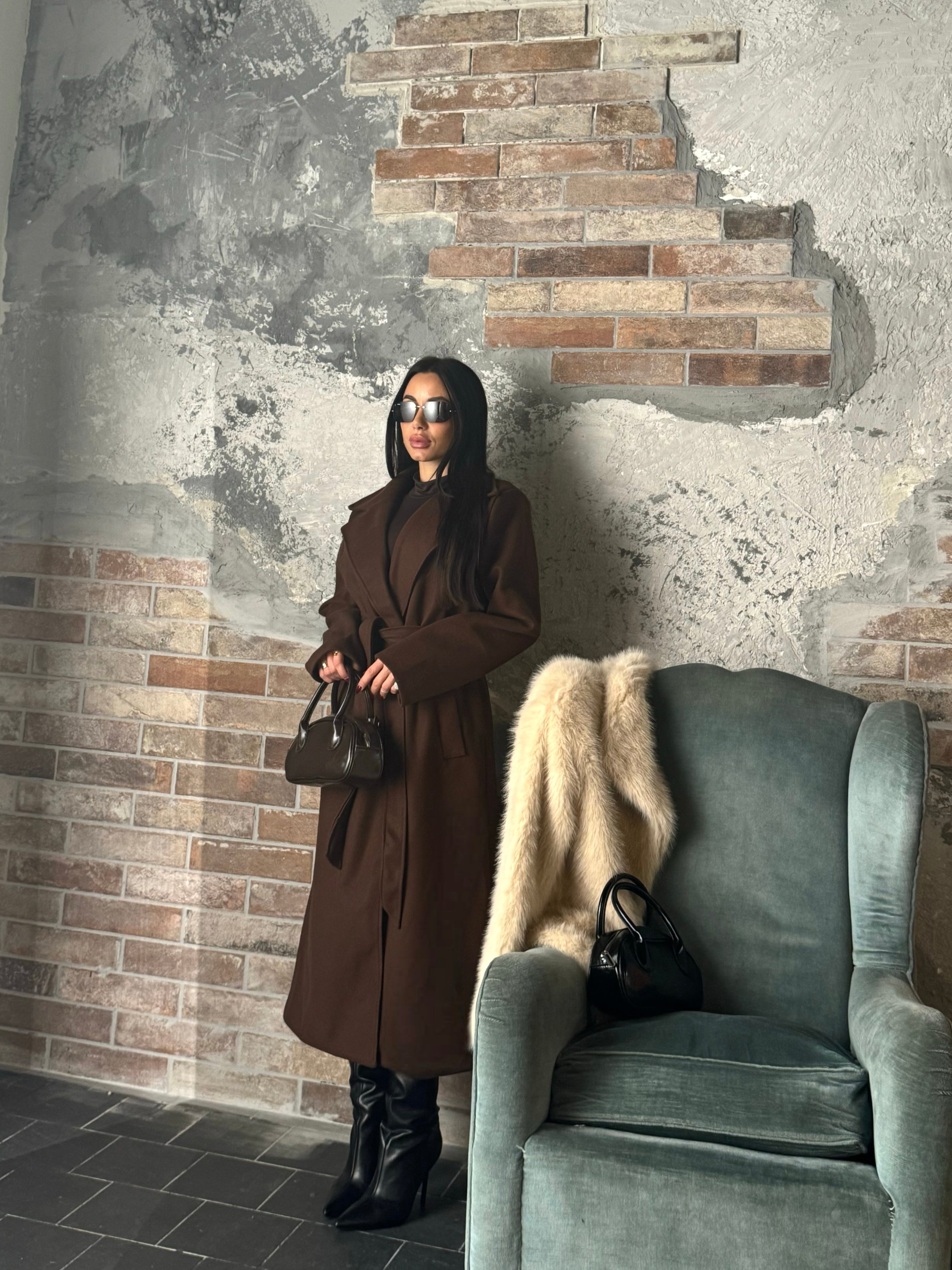 Cappotto con cintura