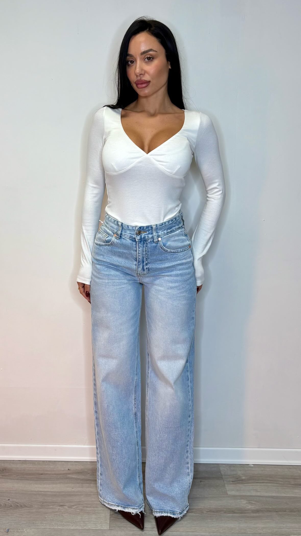 Jeans palazzo chiaro cod.8000