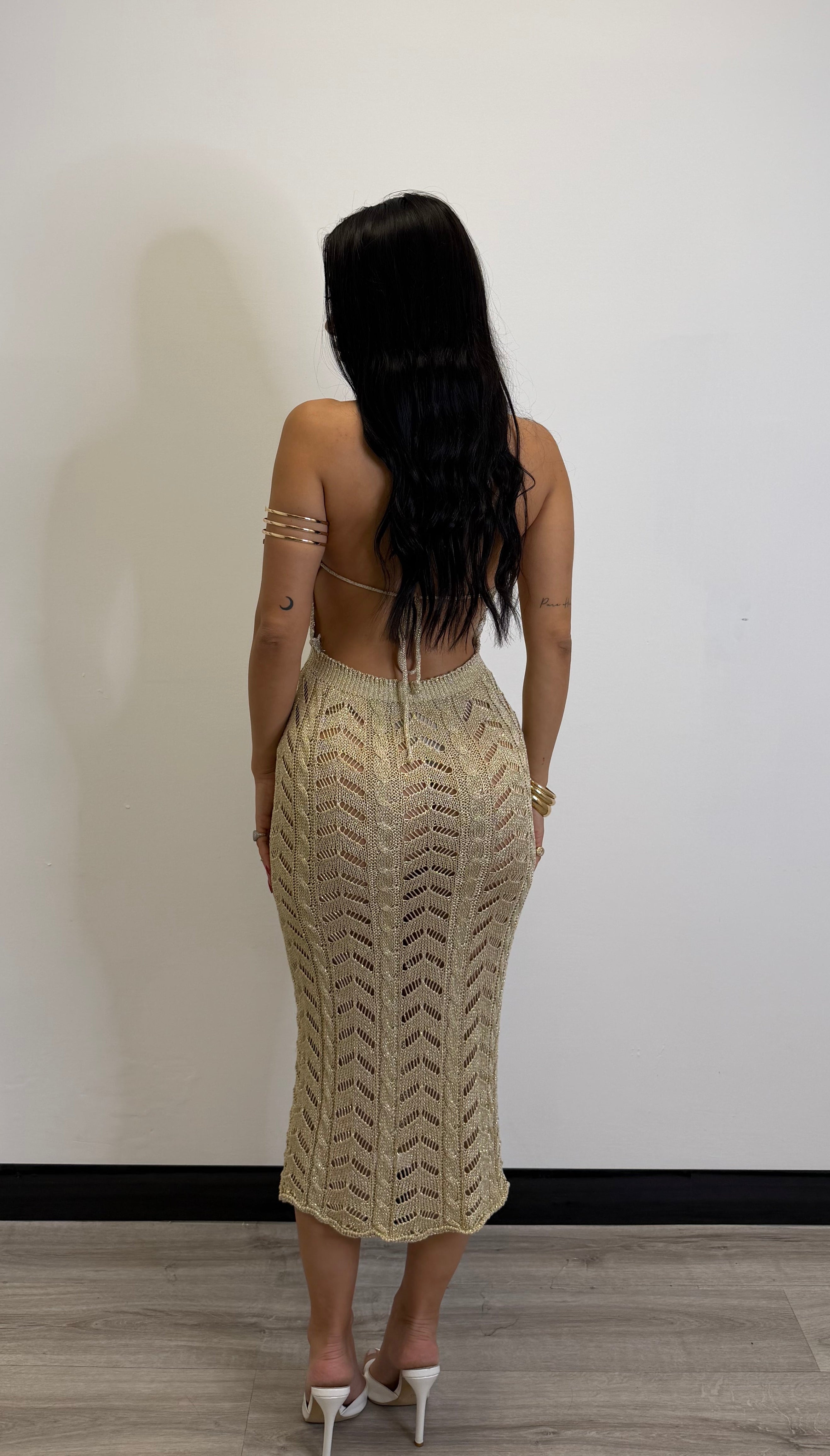 Abito midi lurex