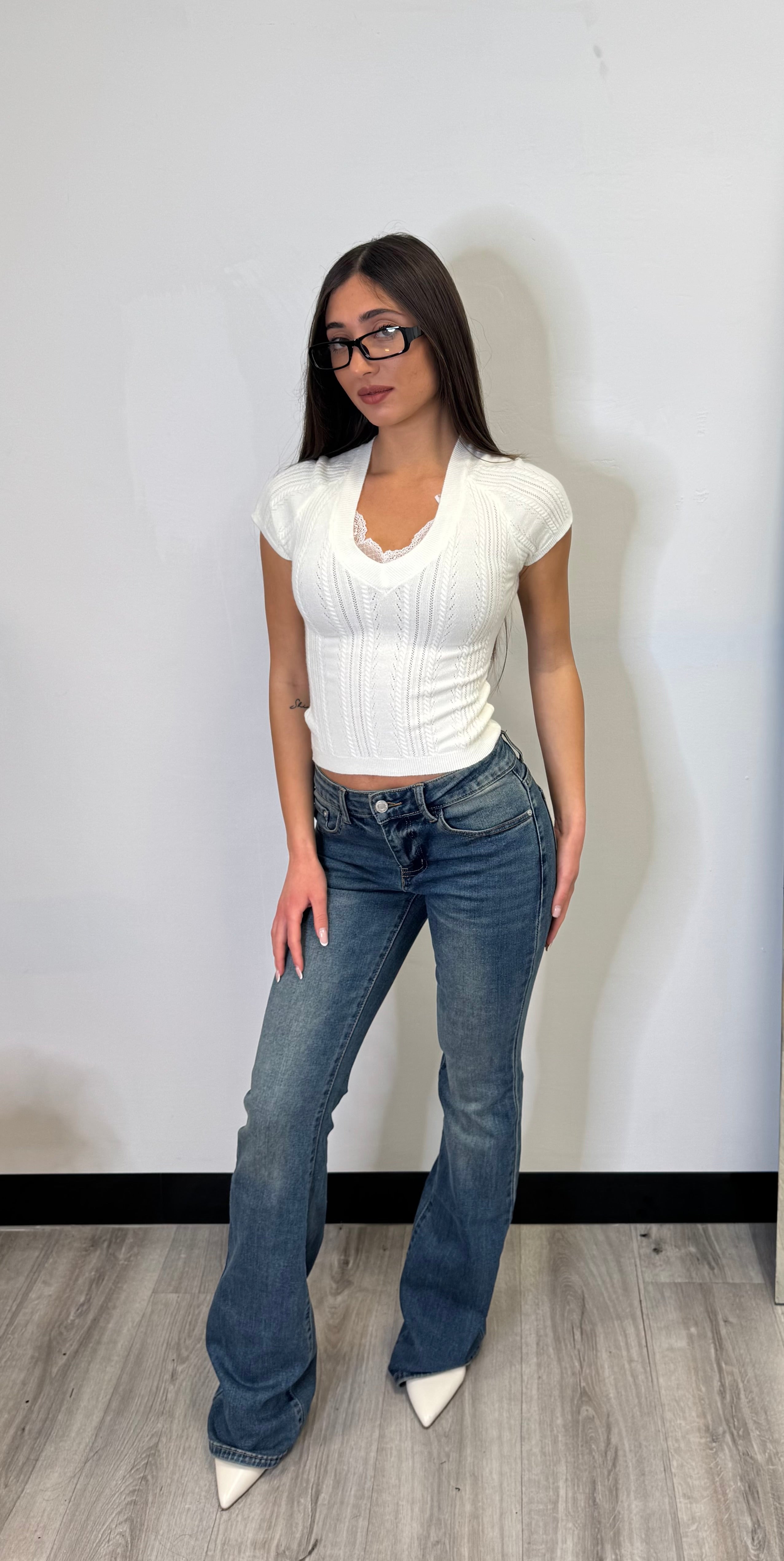 Jeans a zampa vita bassa