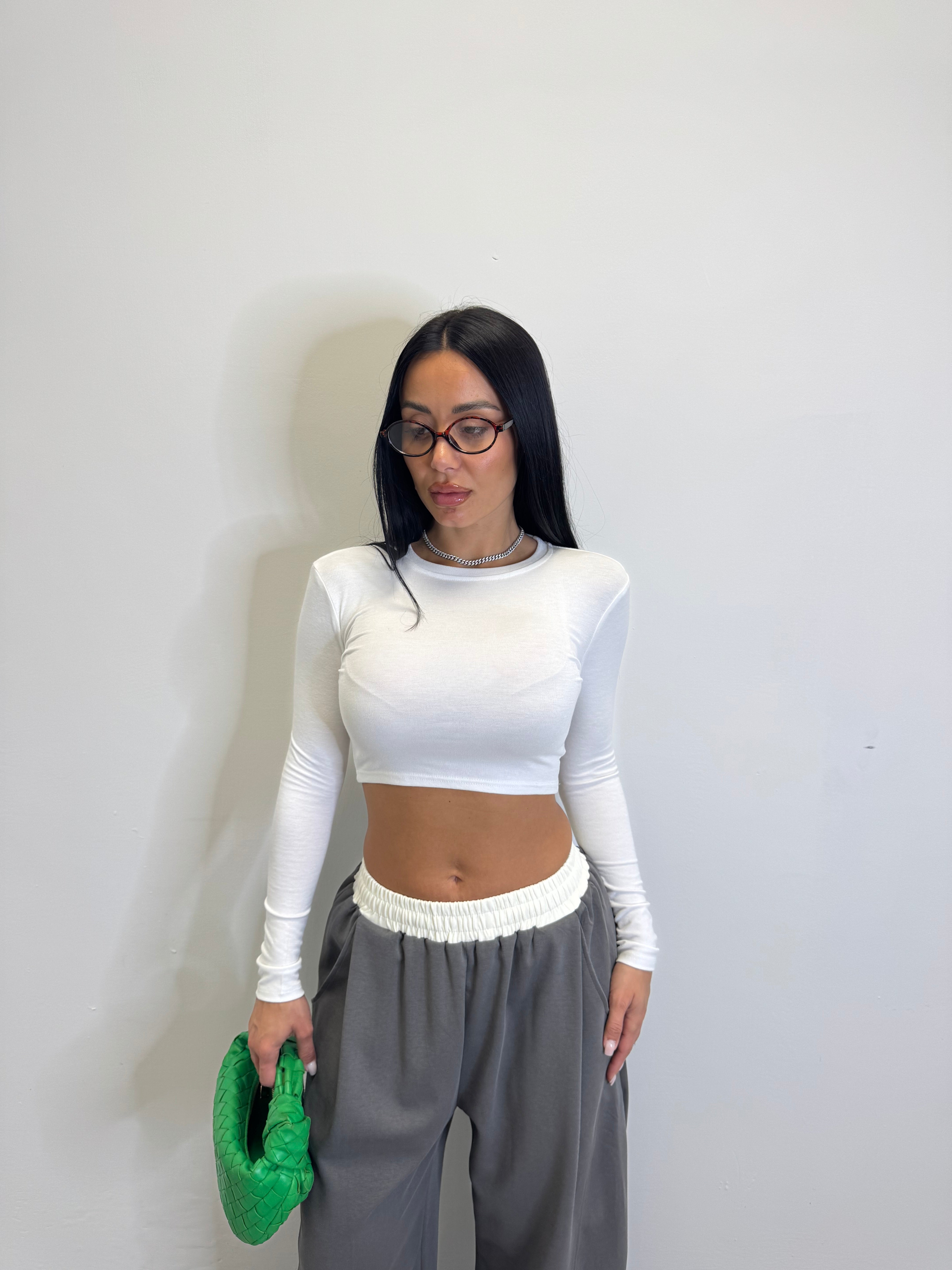 Maglia crop manica lunga