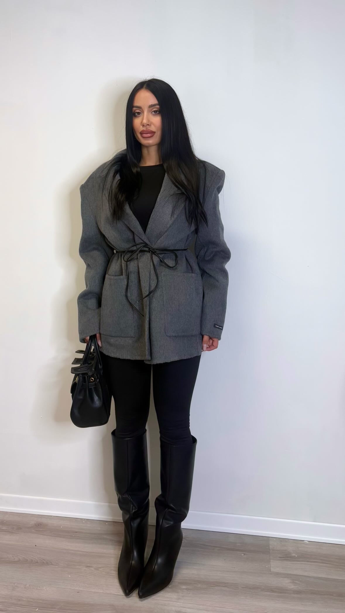 Blazer in cashmere grigio