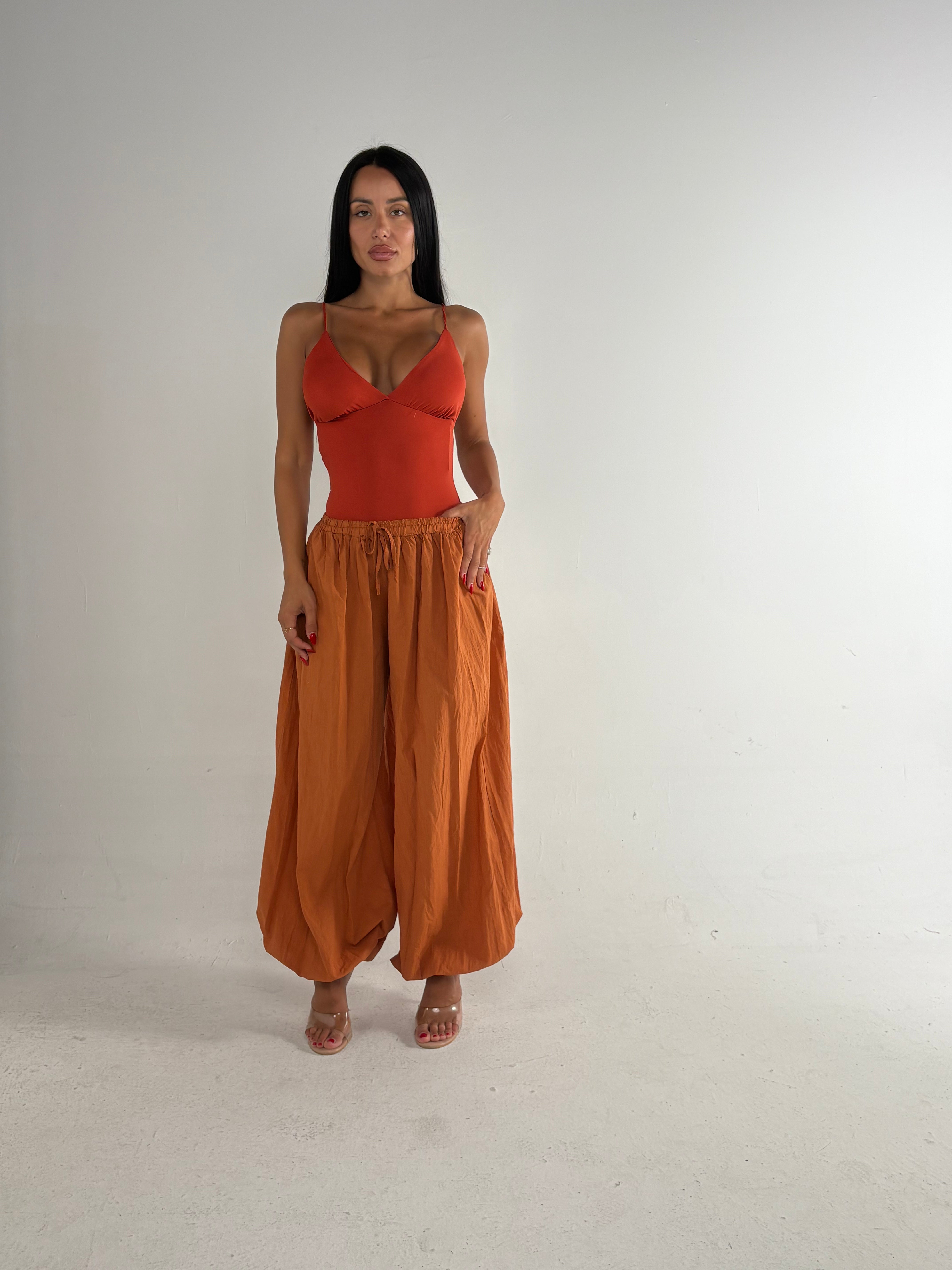 Pantalone con elastico arancio