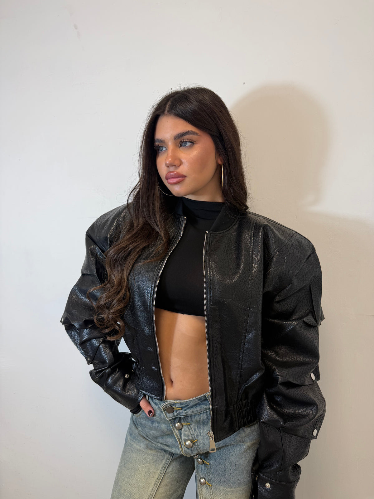 BOMBER SNAP SLEEVE NERO