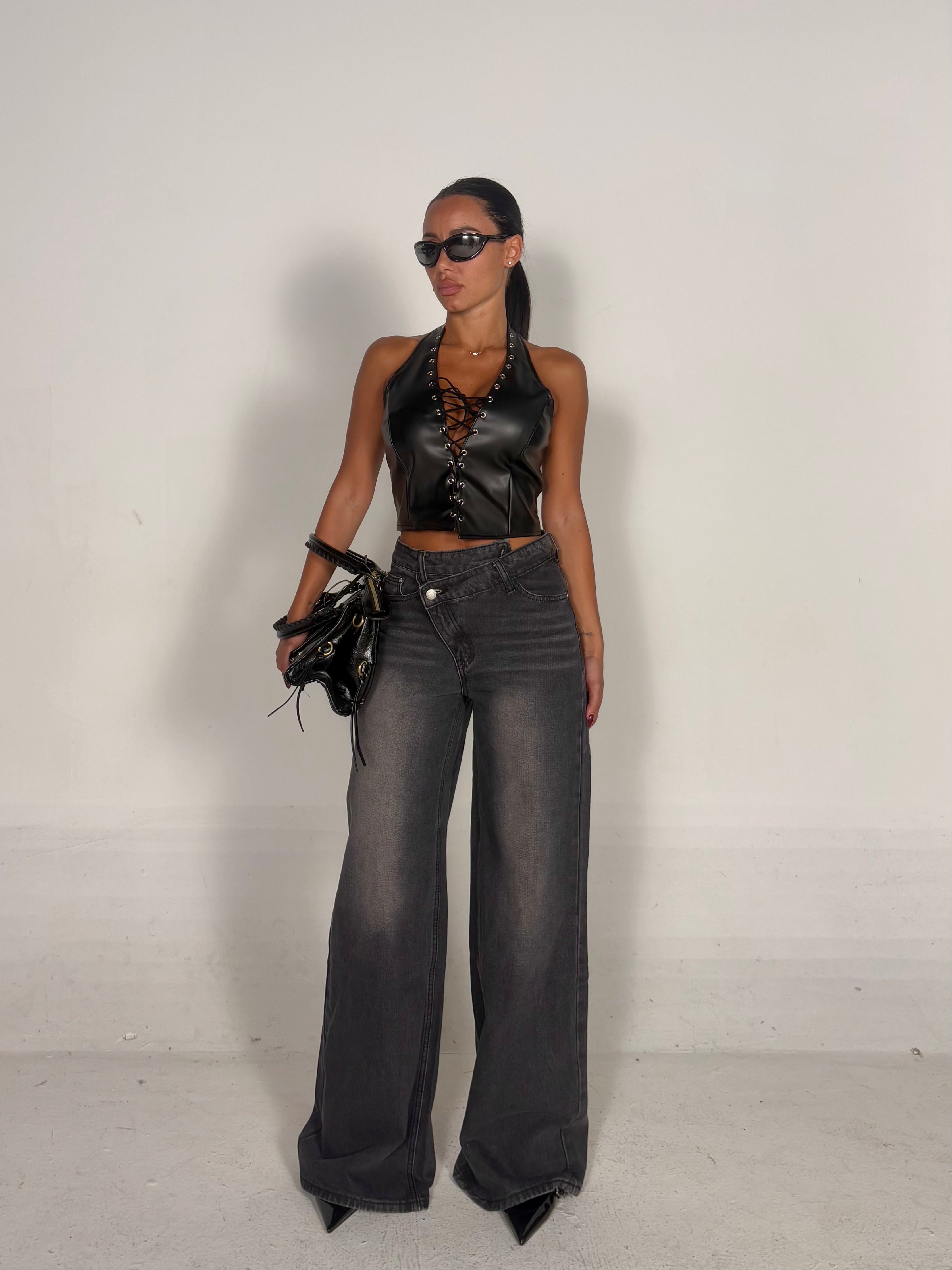 Jeans asimmetrico nero