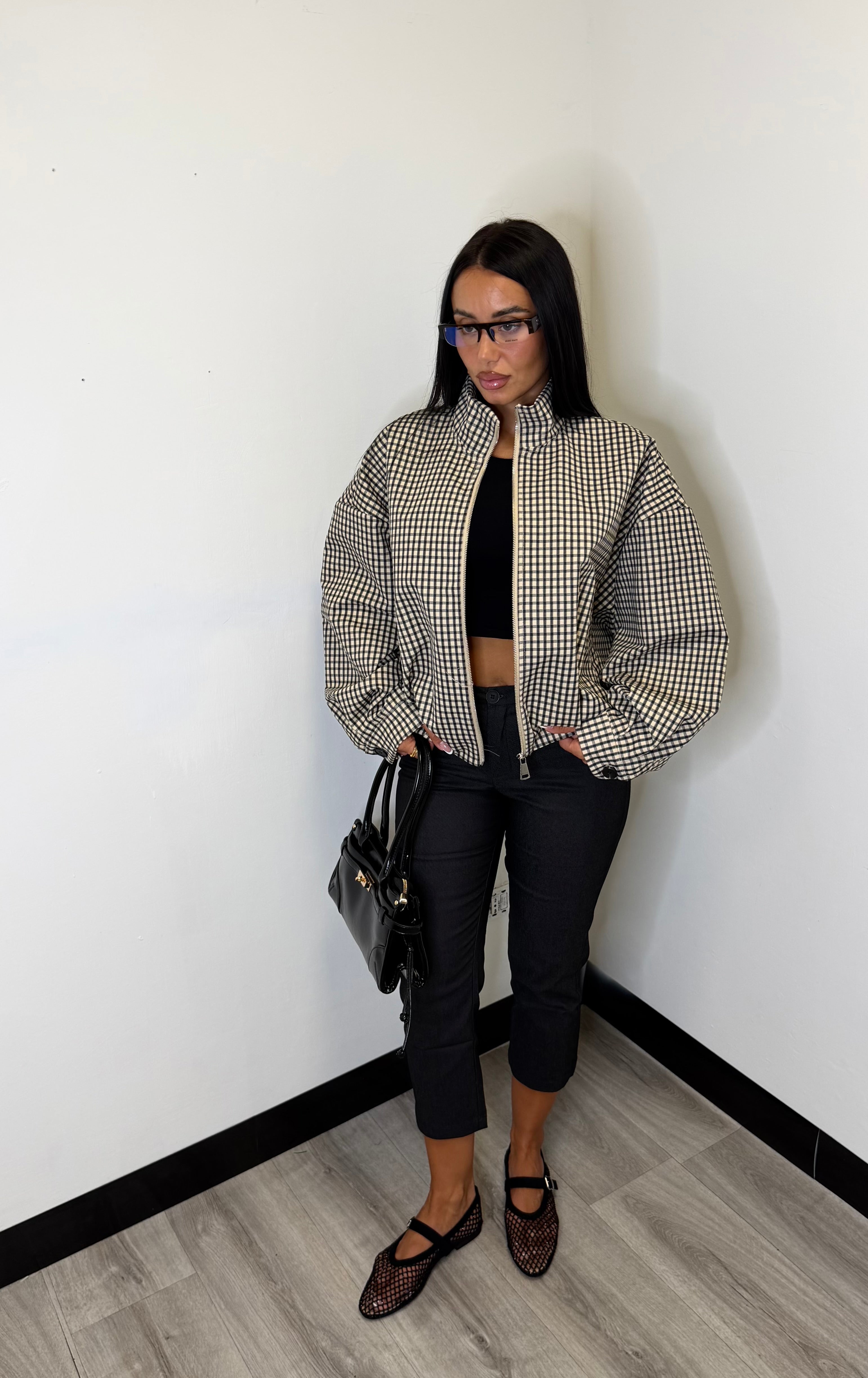 BOMBER OVERSIZE TARTAN