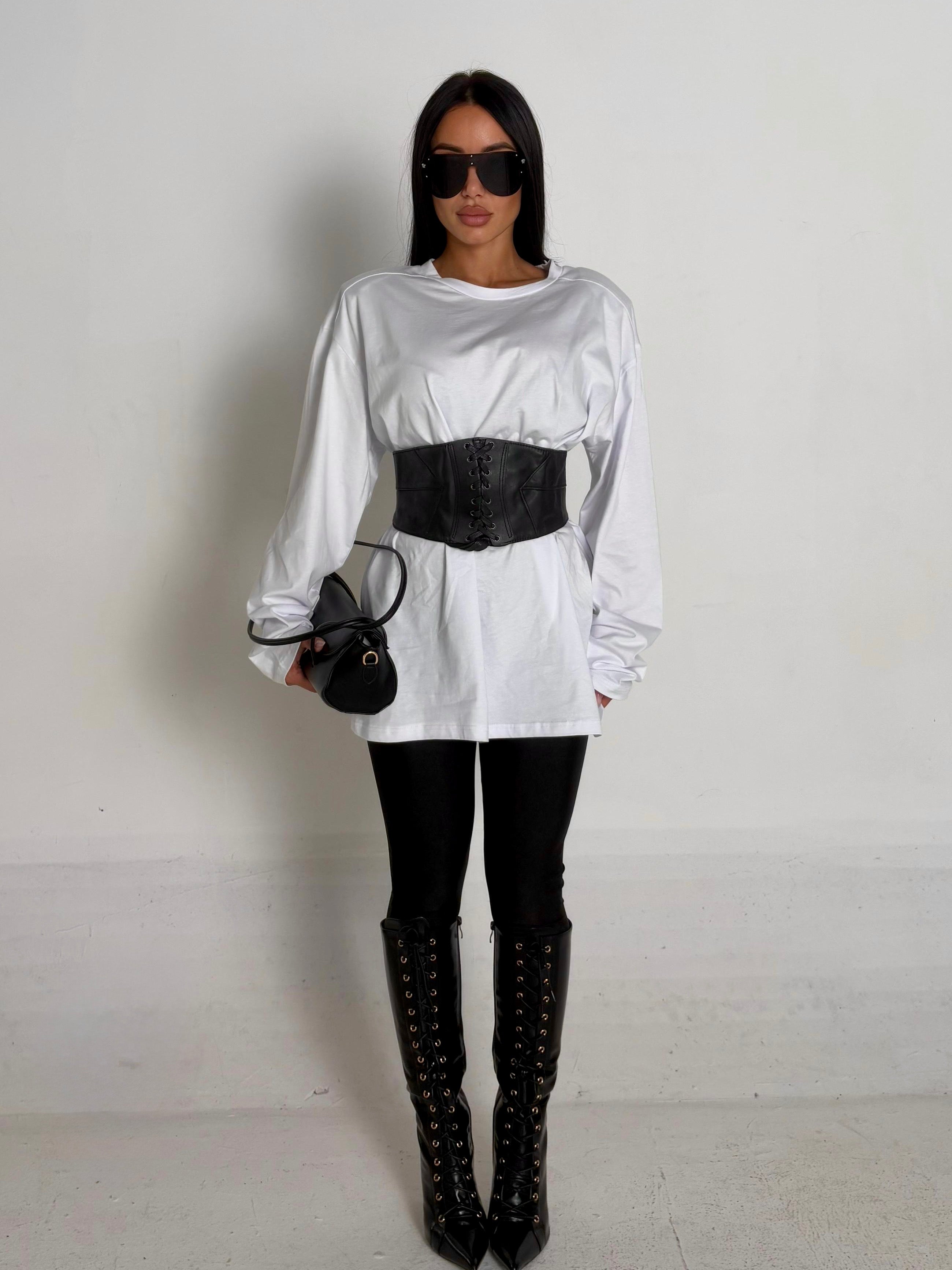 Maglia west con spalline bianca