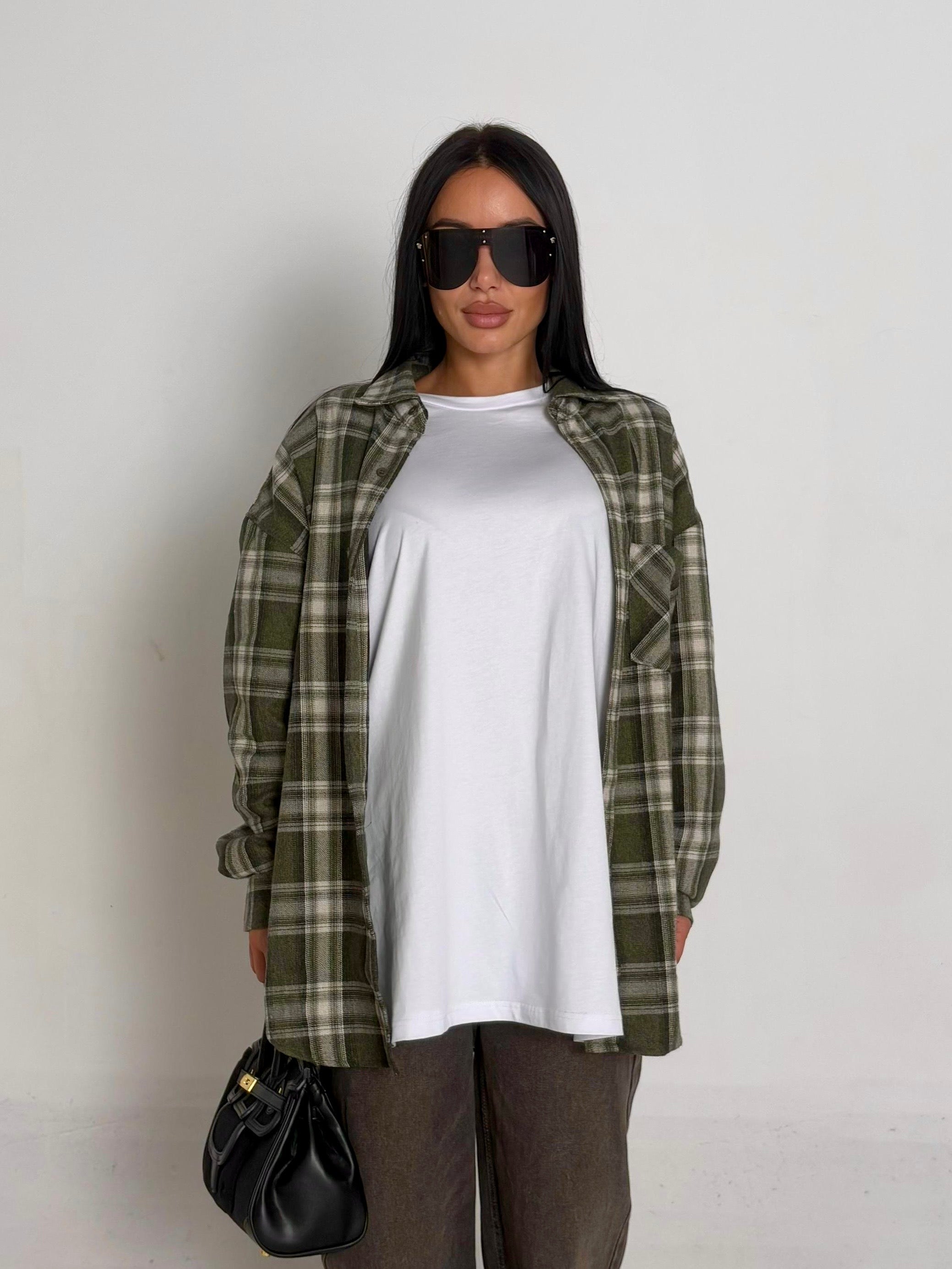 Camicia scozzese verde