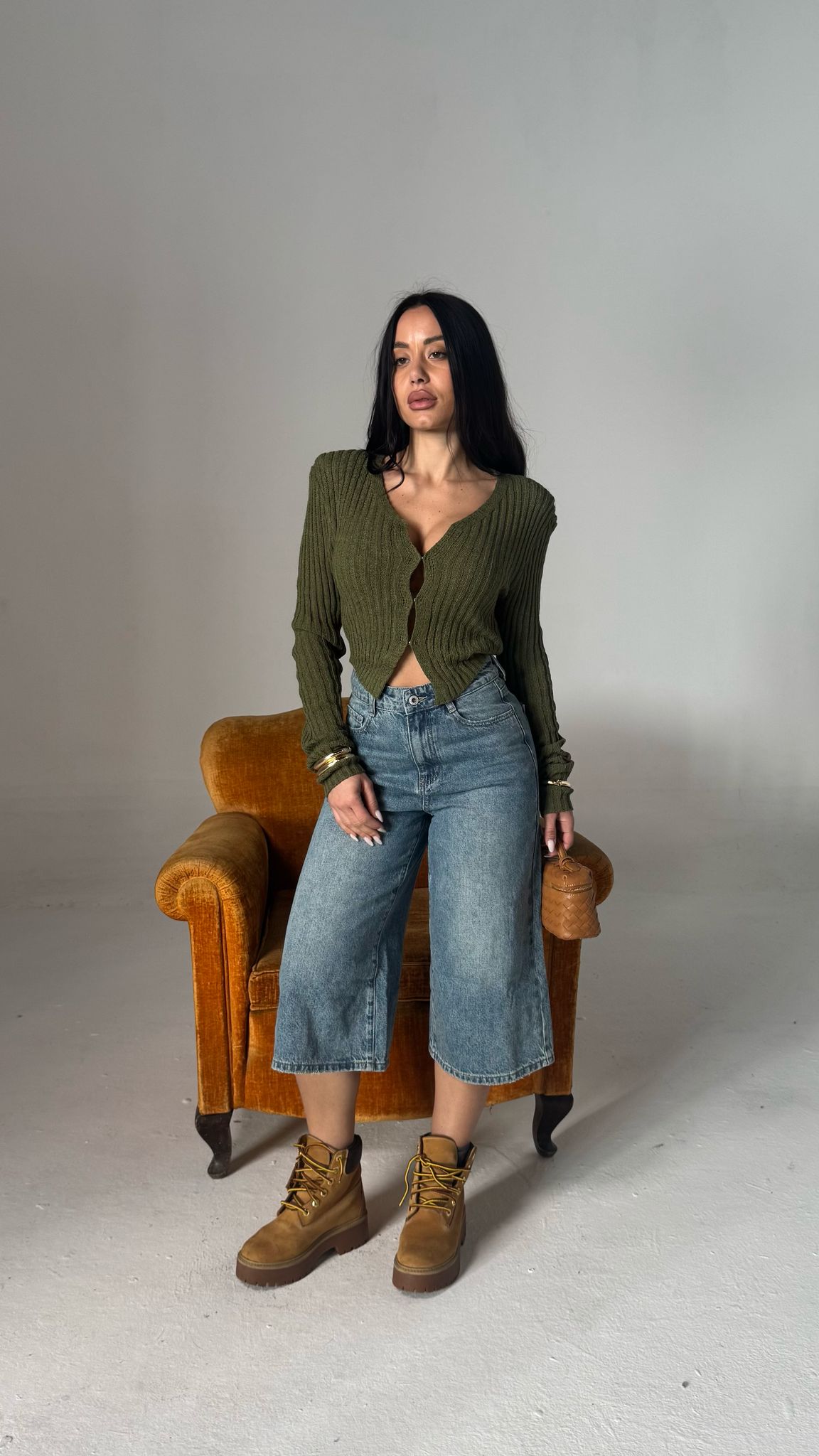 Maglia crop in filo