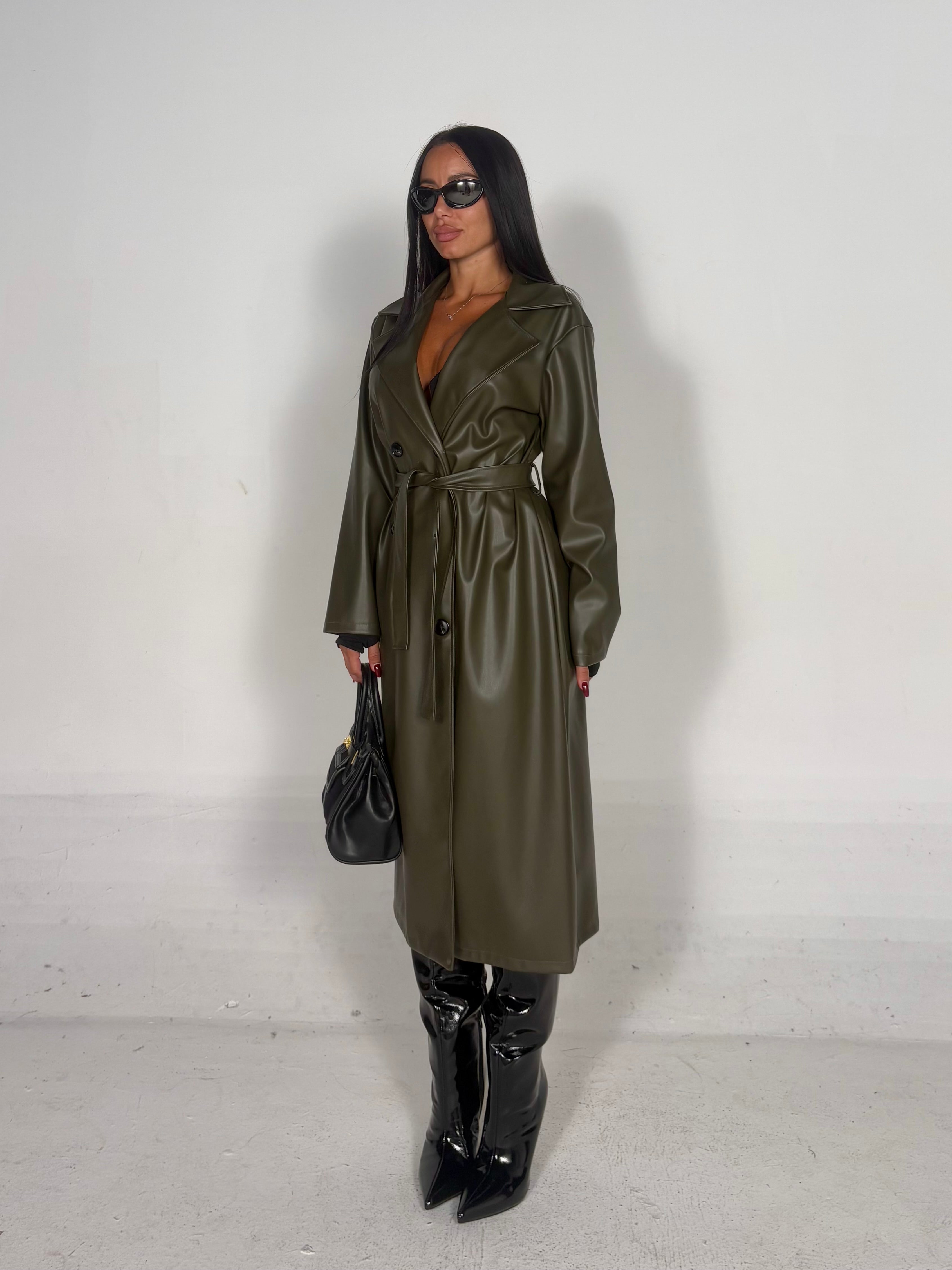 Trench ecopelle verde