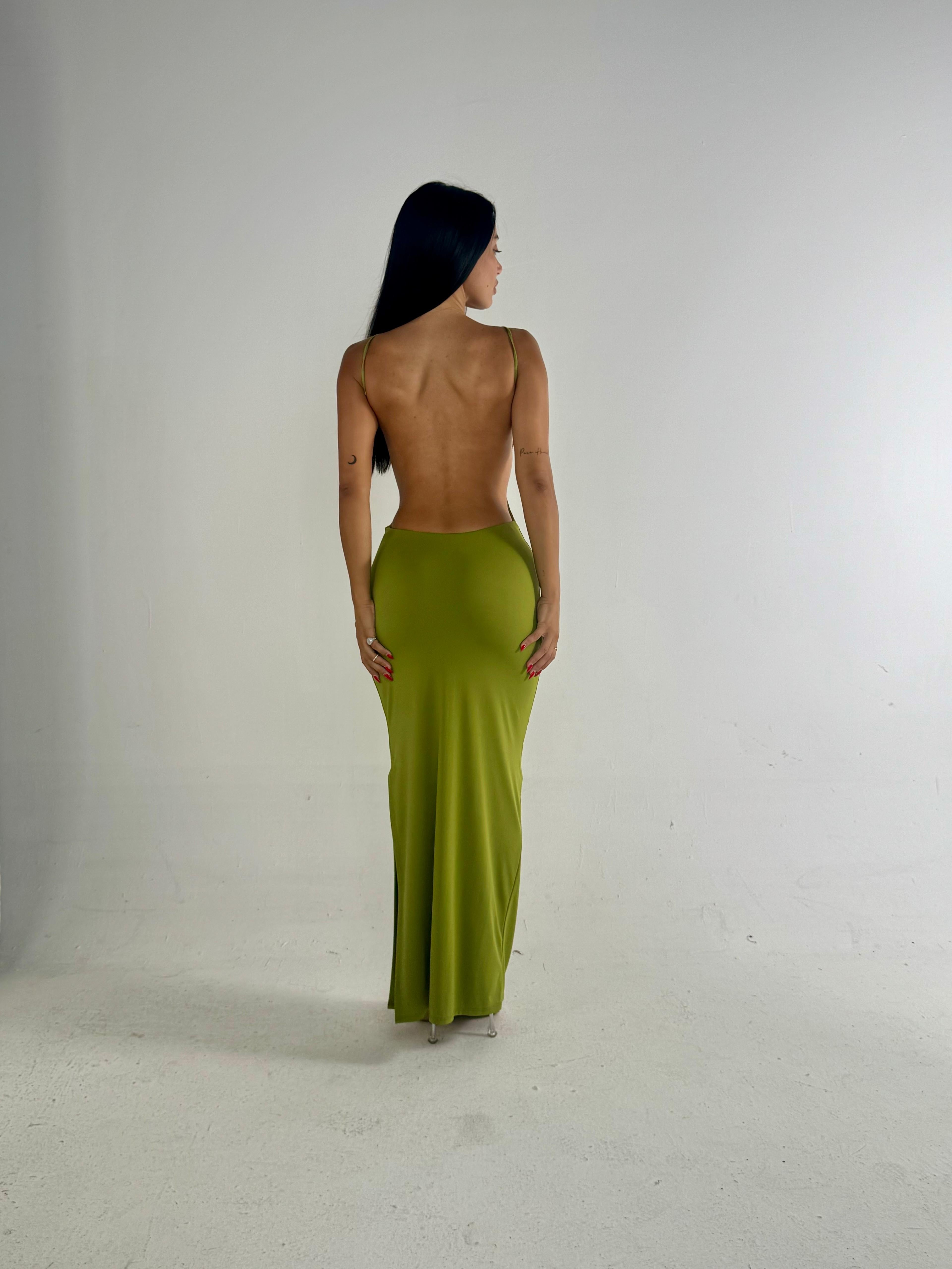 Abito LYDIA lungo verde
