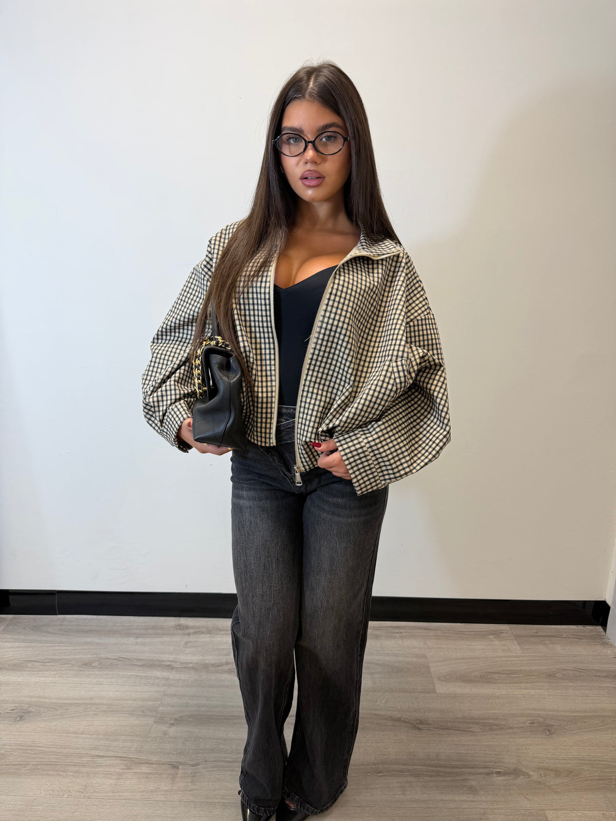 BOMBER OVERSIZE TARTAN