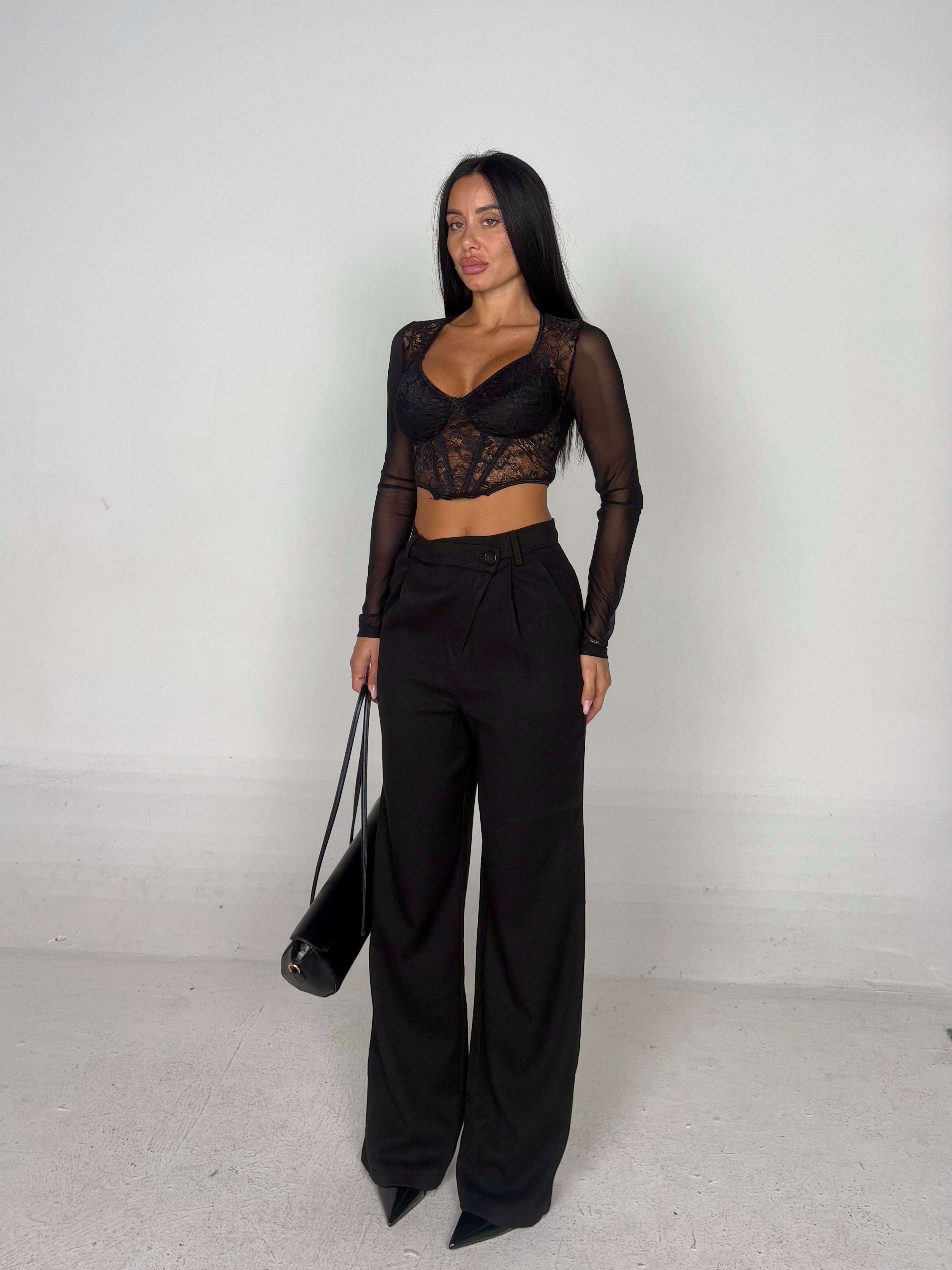 Pantalone asimmetrico nero