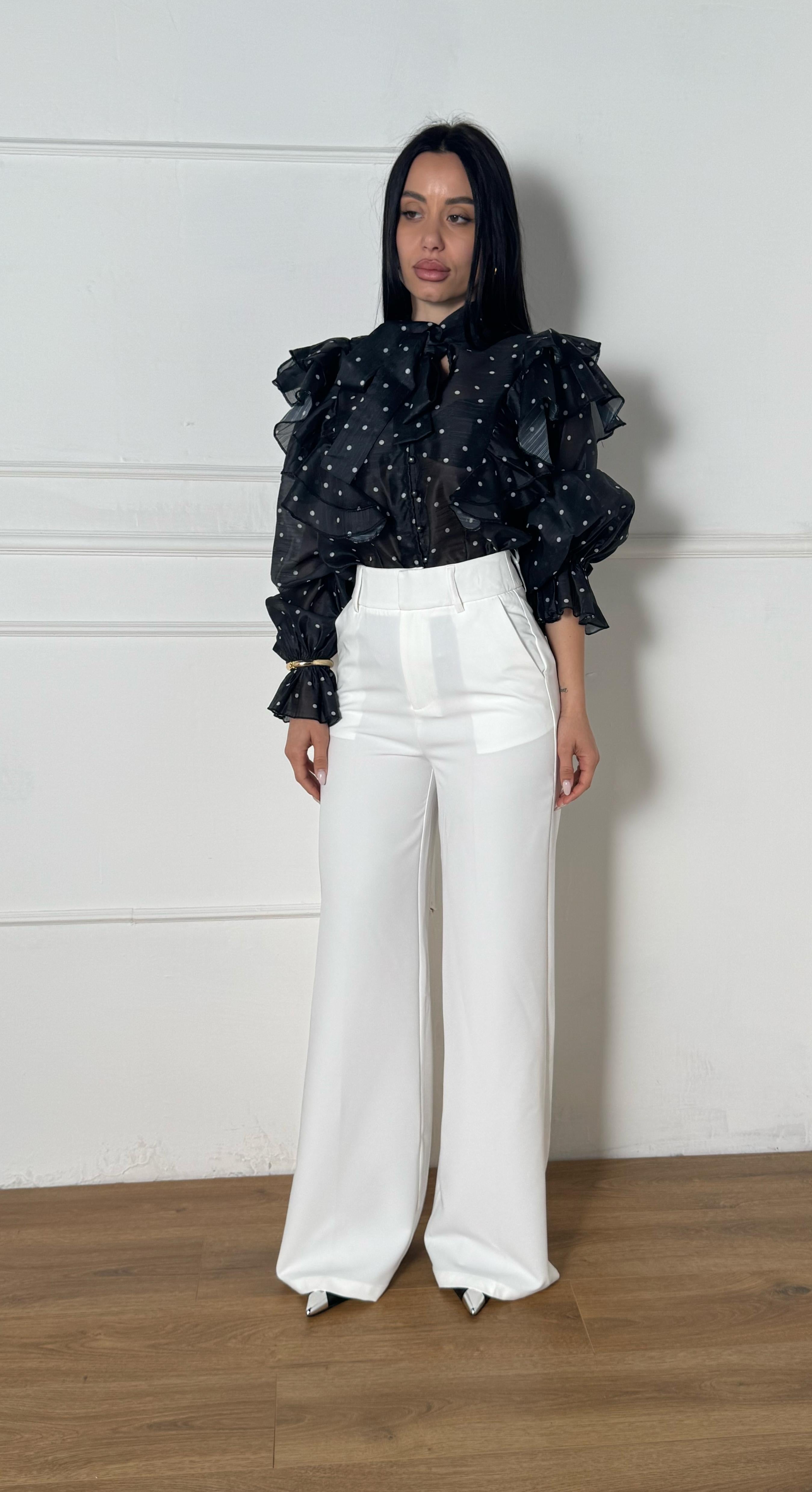 Pantalone palazzo classico bianco