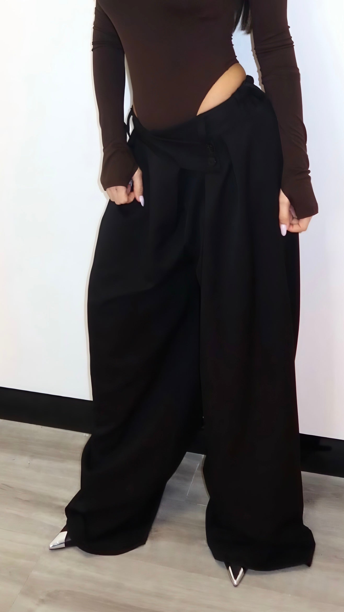 Pantalone palazzo asimmetrico