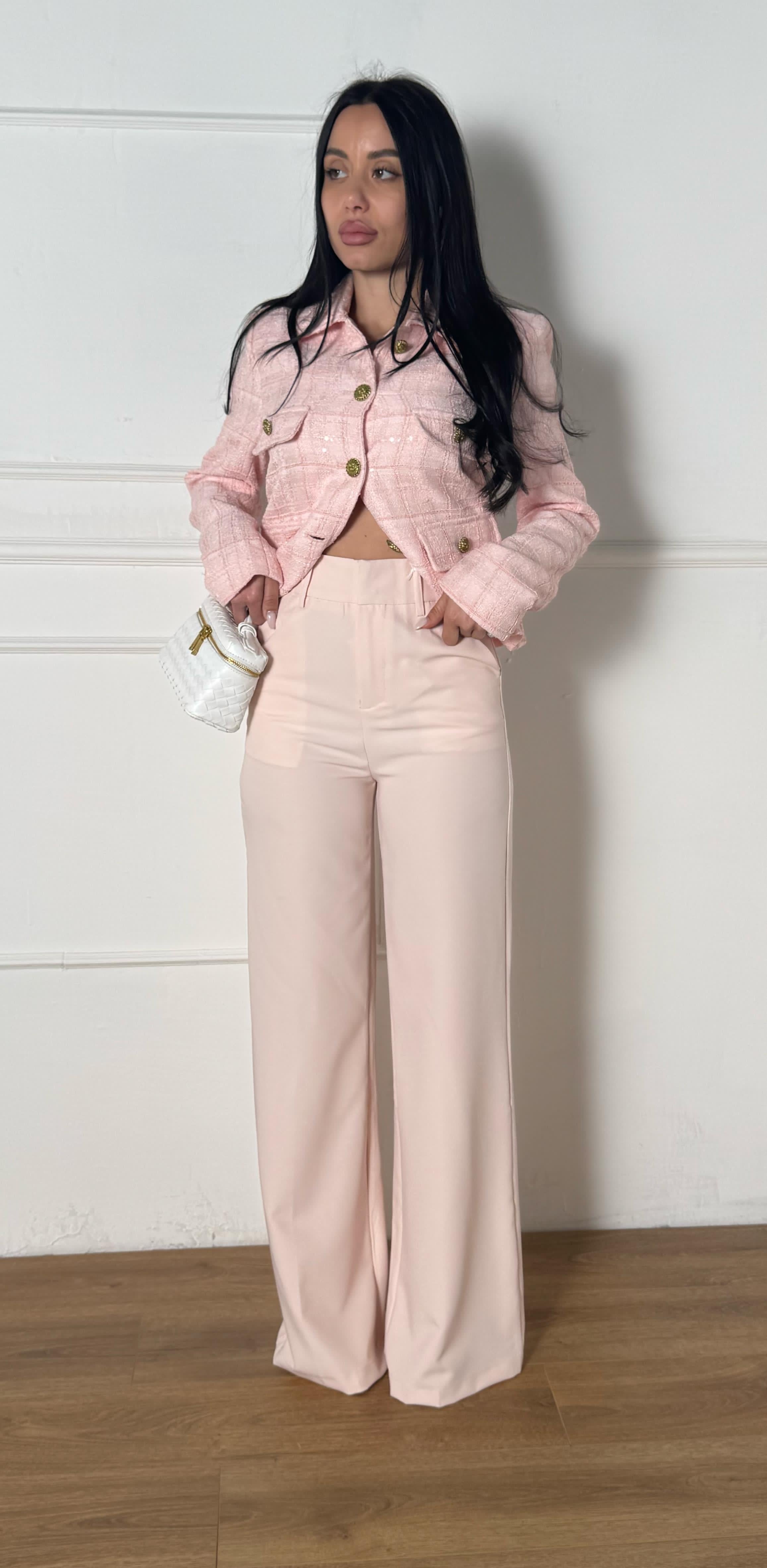 Pantalone palazzo classico rosa