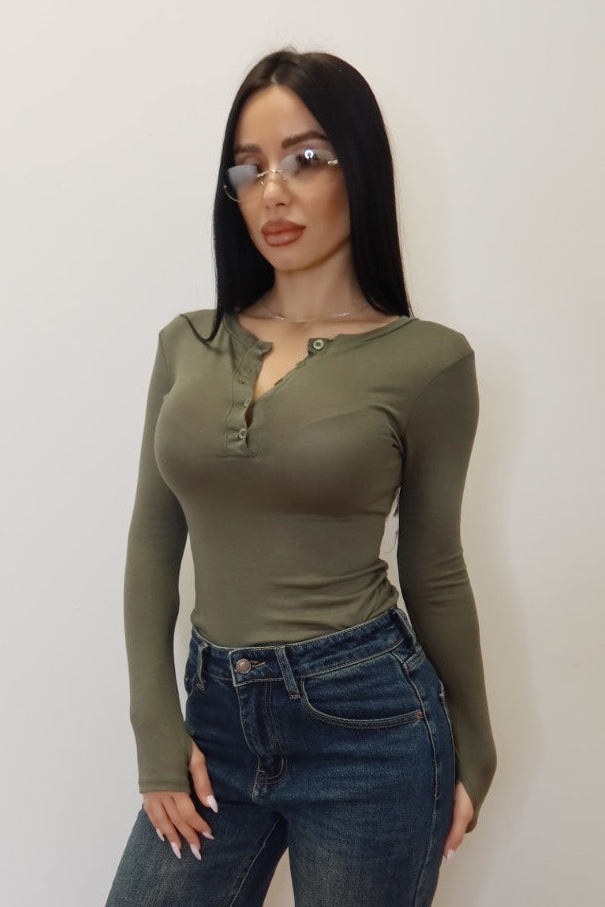 Maglia serafino con guanto