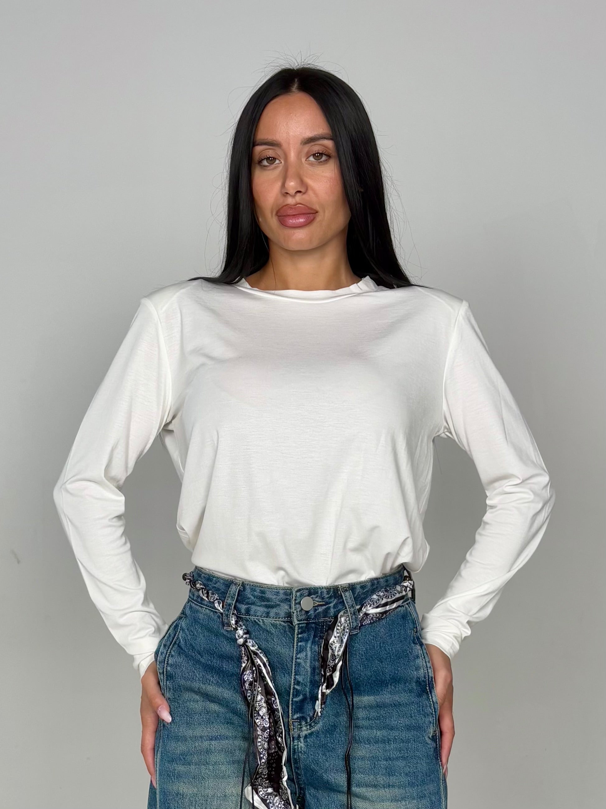 Maglia con spalline bianco