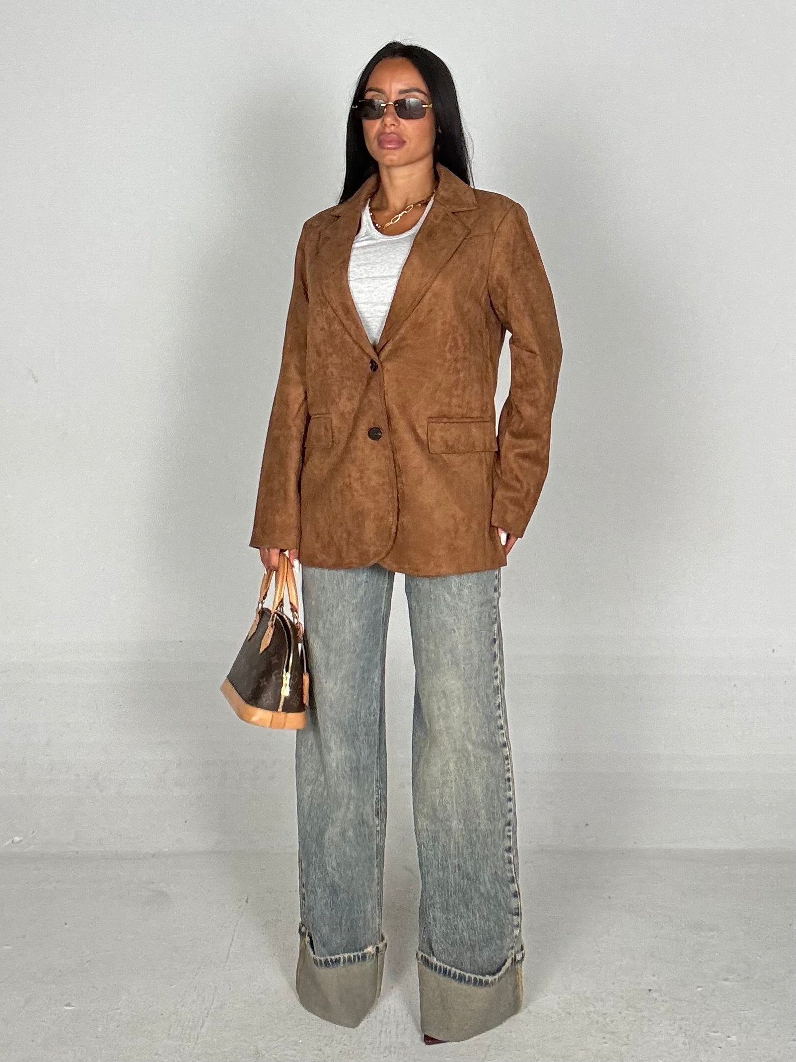 Blazer in eco-suede