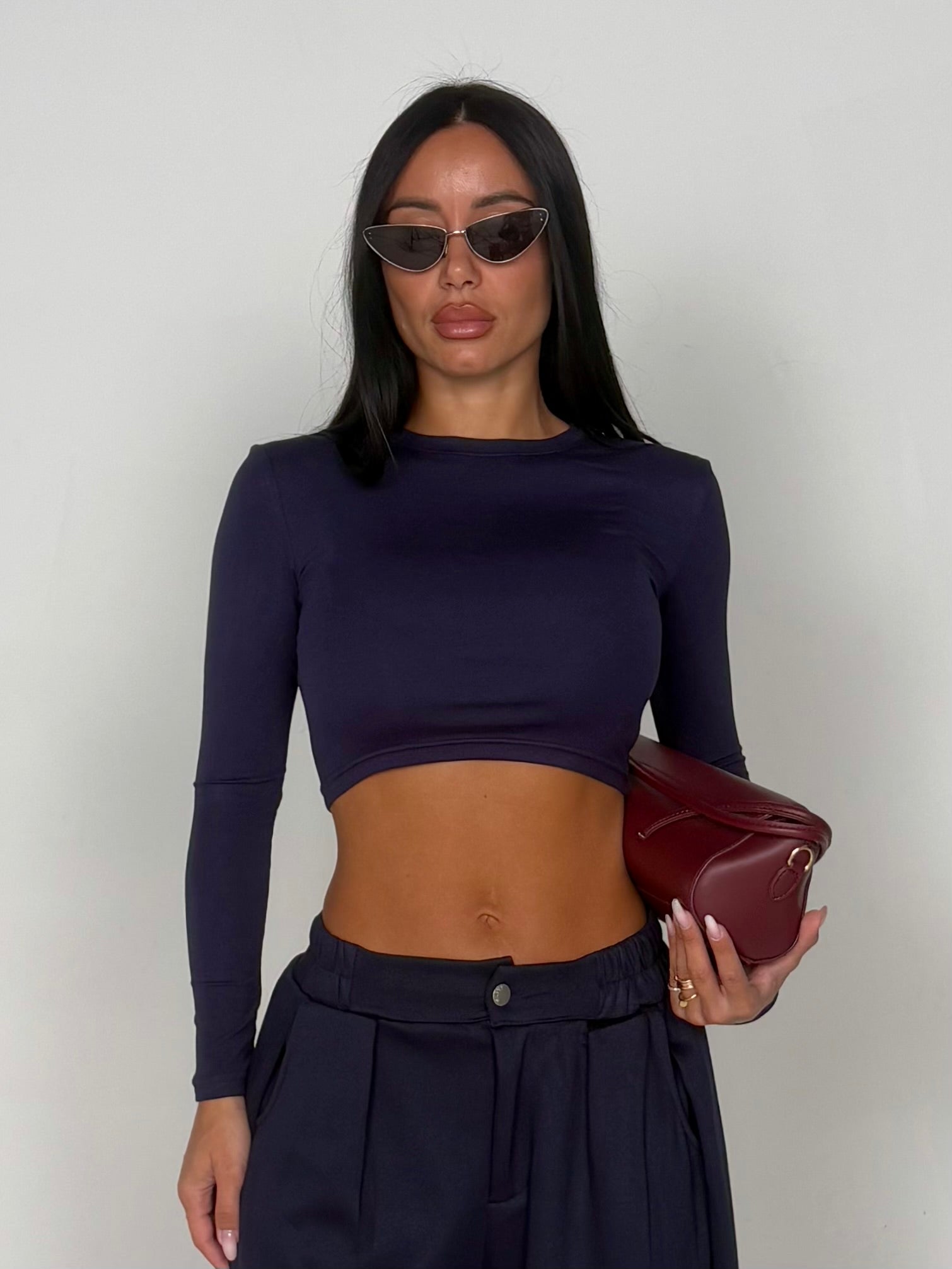 Maglia crop Blu