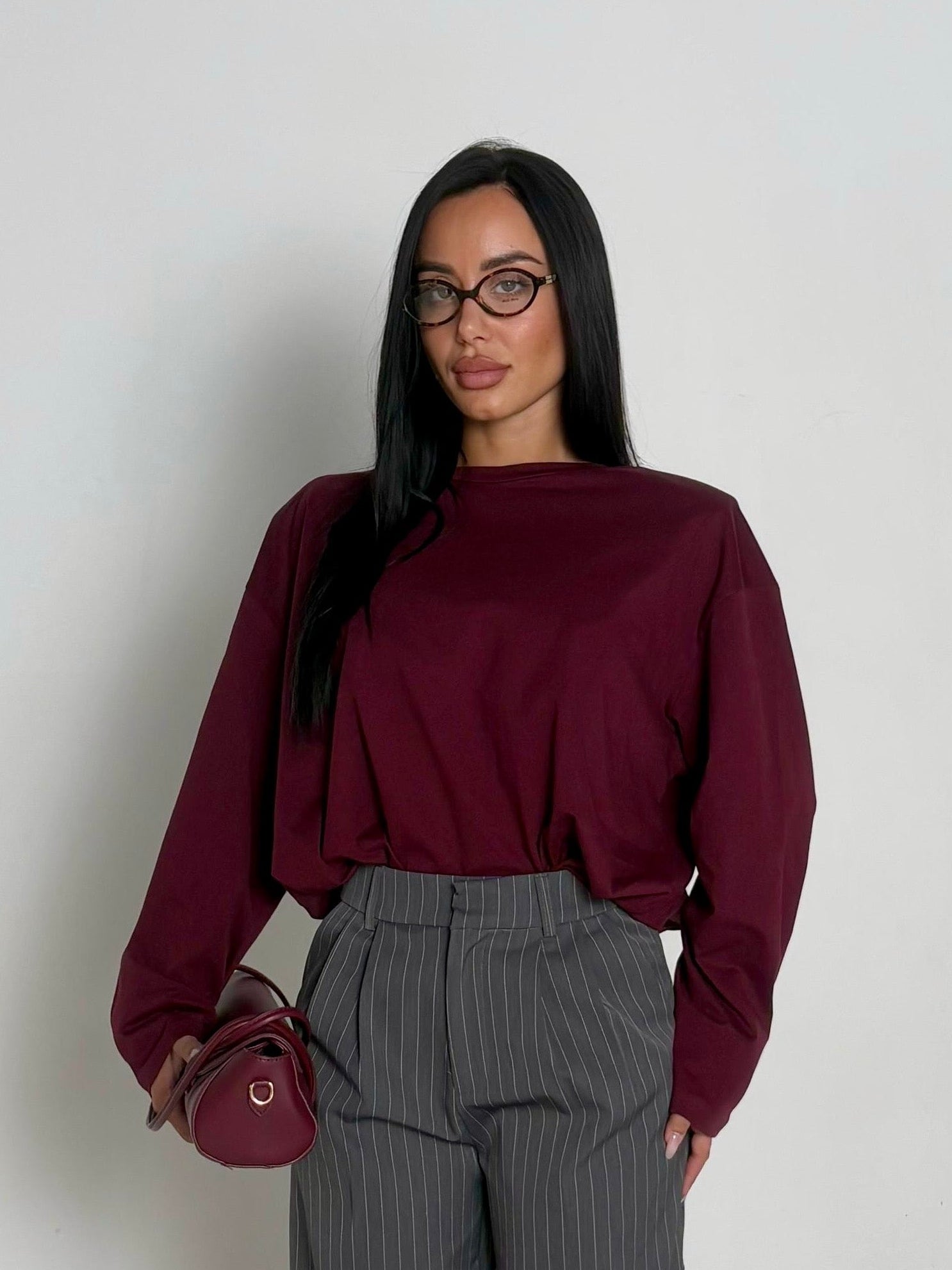 Maglia west con spalline bordeaux