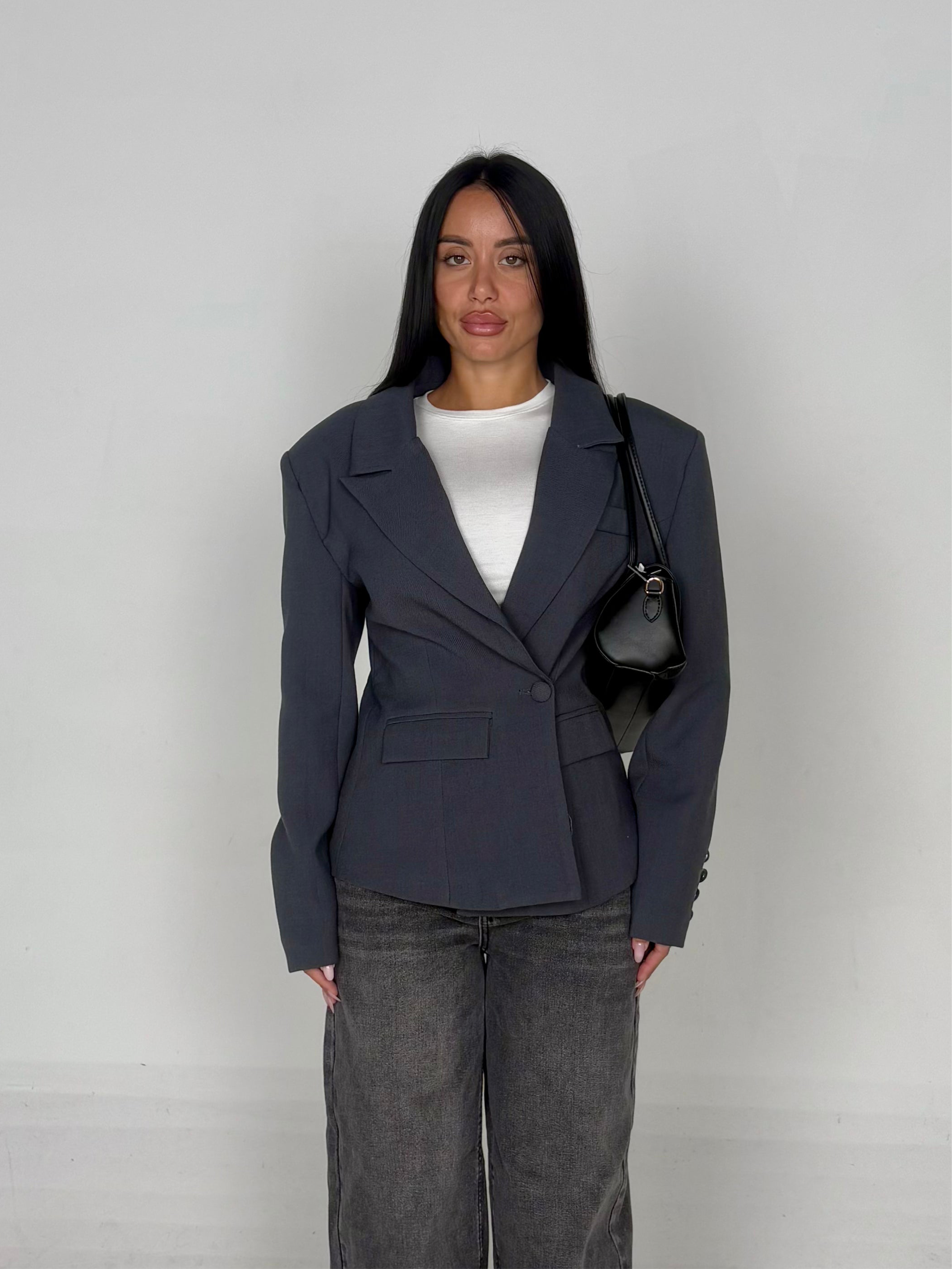 Blazer avvitato grigio