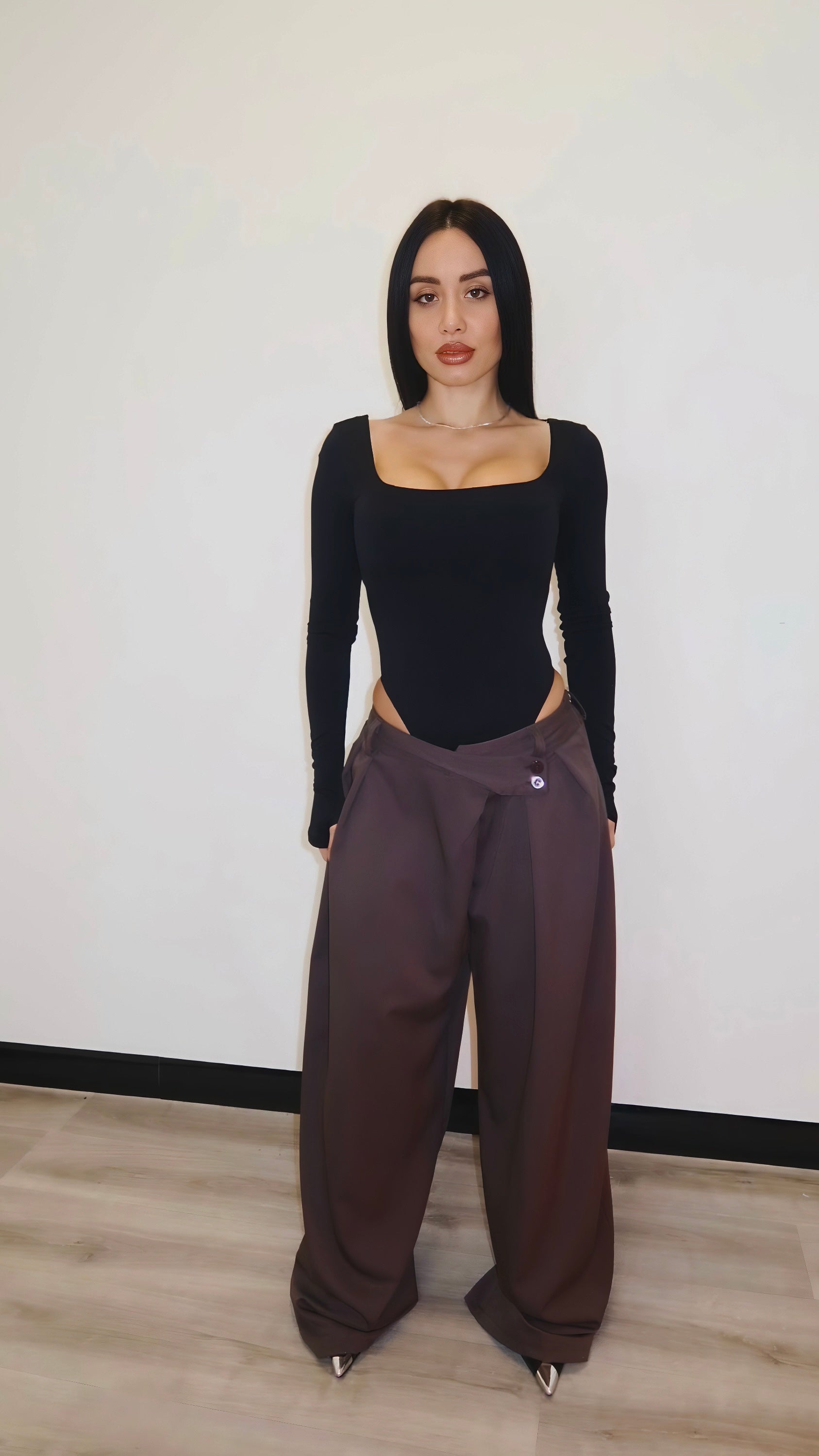 Pantalone palazzo asimmetrico