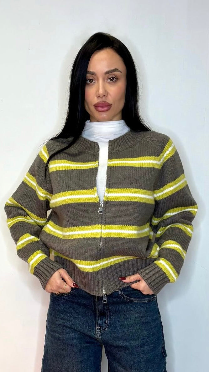 Cardigan a righe