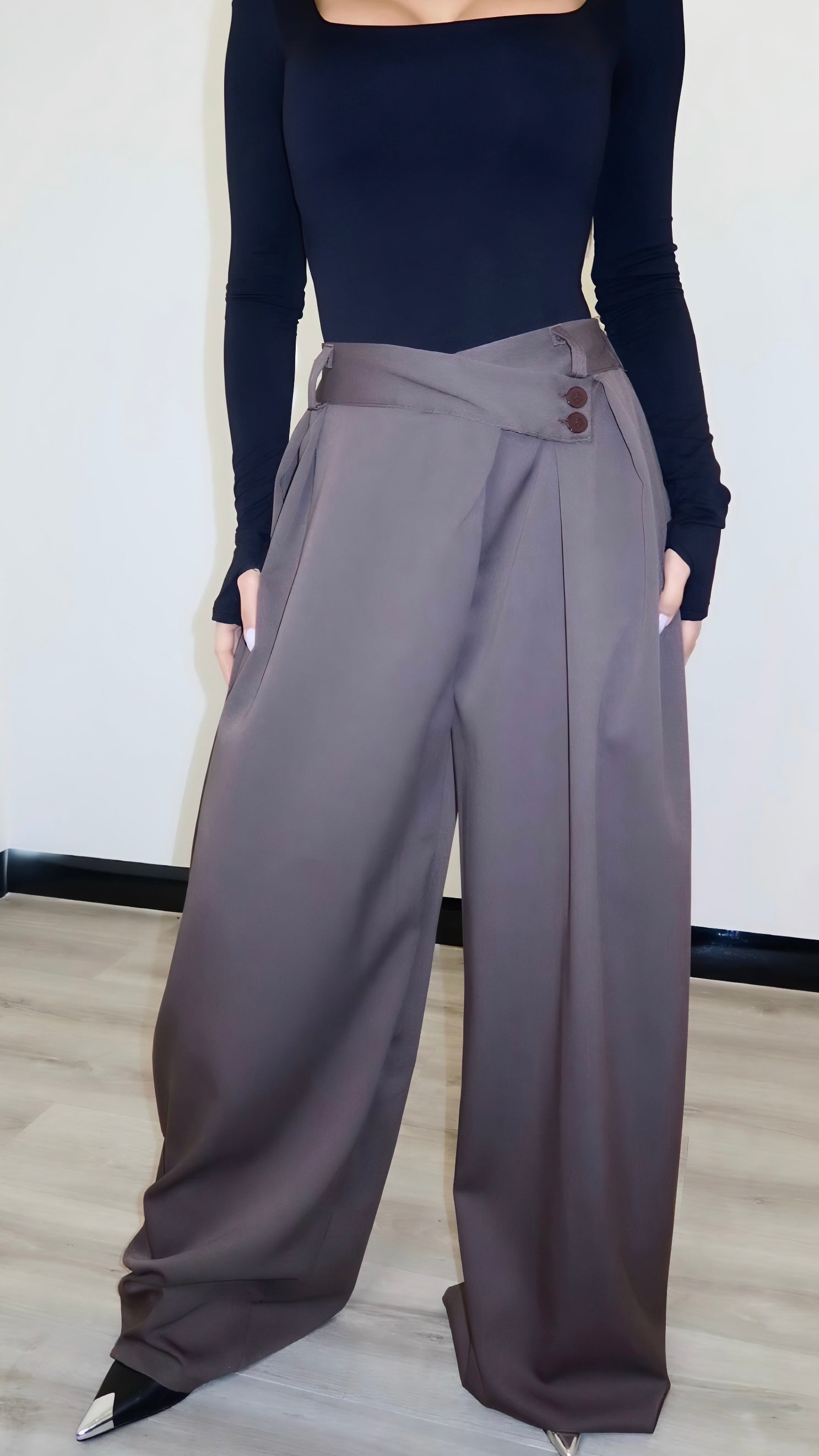 Pantalone palazzo asimmetrico