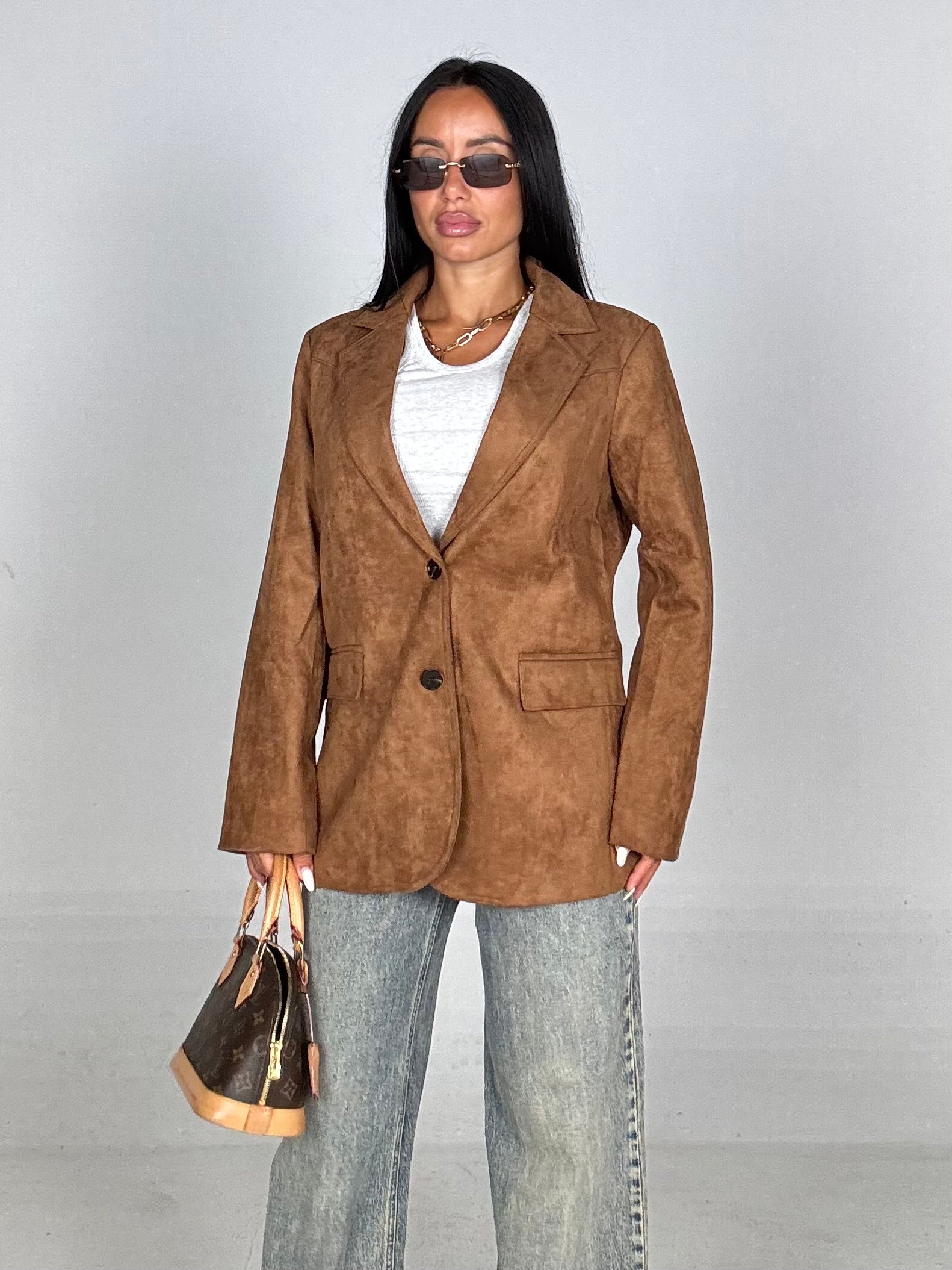 Blazer in eco-suede