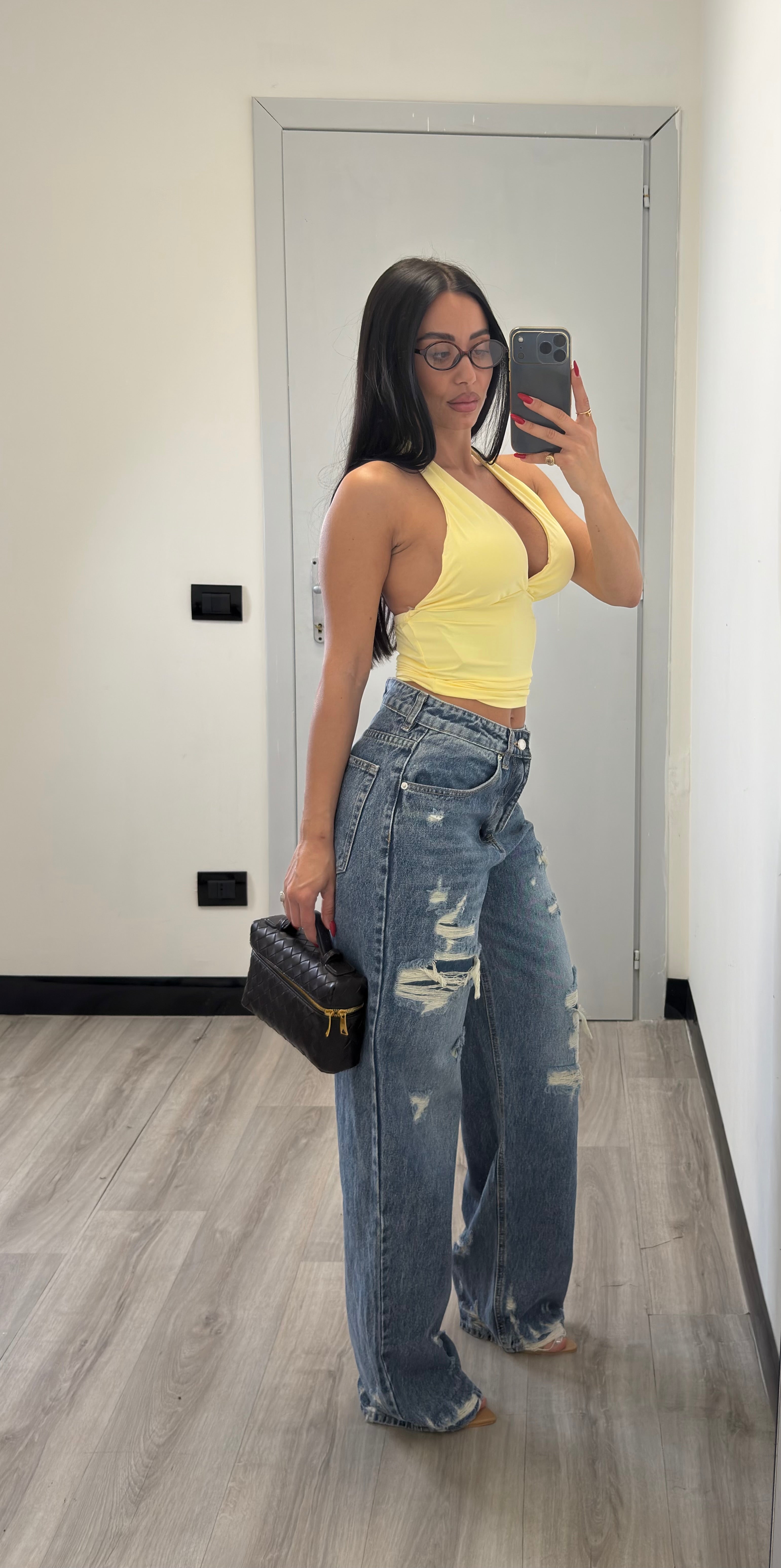 Jeans con strappi lavaggio scuro