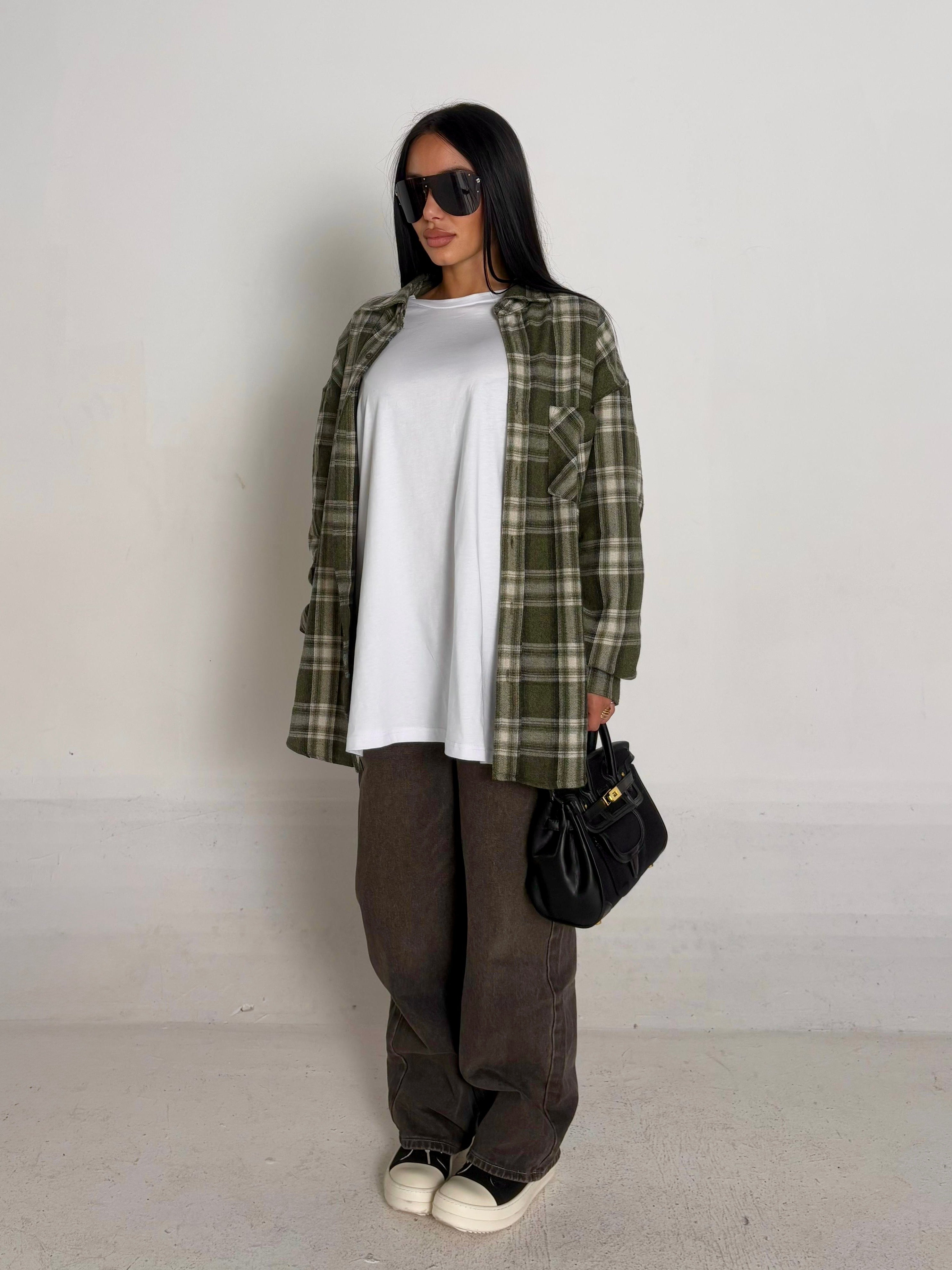 Camicia scozzese verde