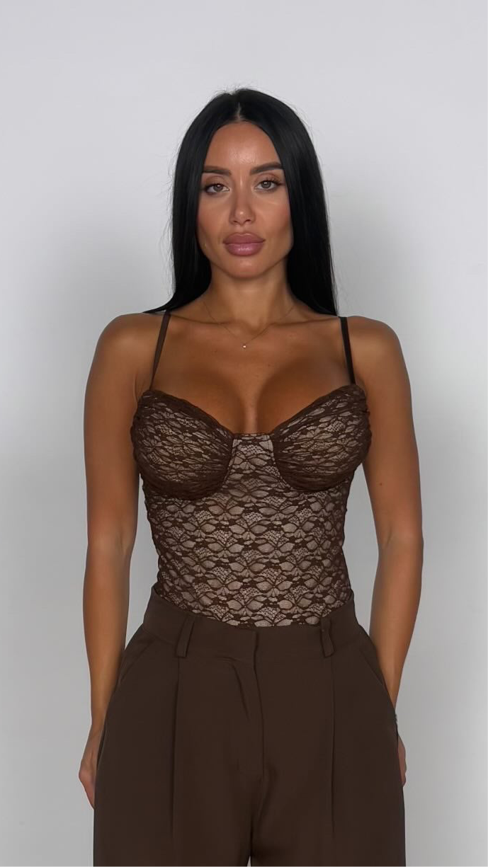 Body in pizzo marrone